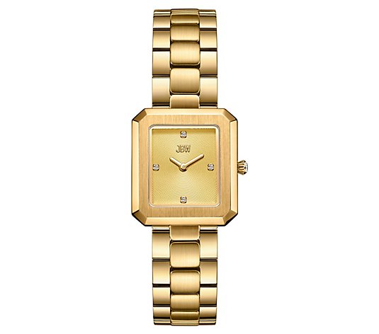 JBW Women's Arc 18K Gold Plated Lab Created Diamond Watch - QVC.com