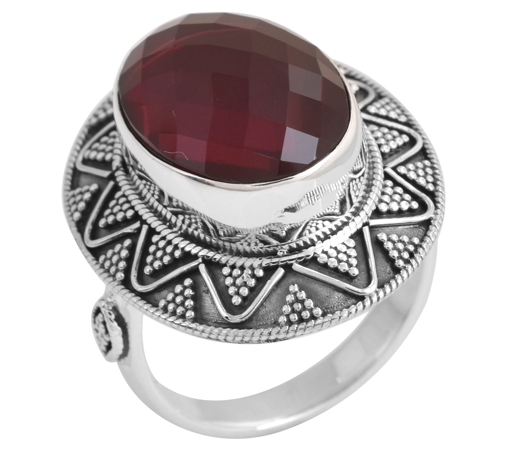 Artisan Crafted Doublet Pink Tourmaline QuartzRing, Sterling