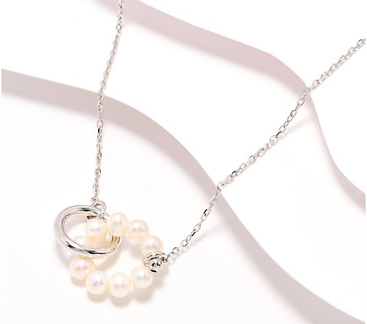 Honora Diamond Cut Forzatina Chain Necklace with Cultured Pearls