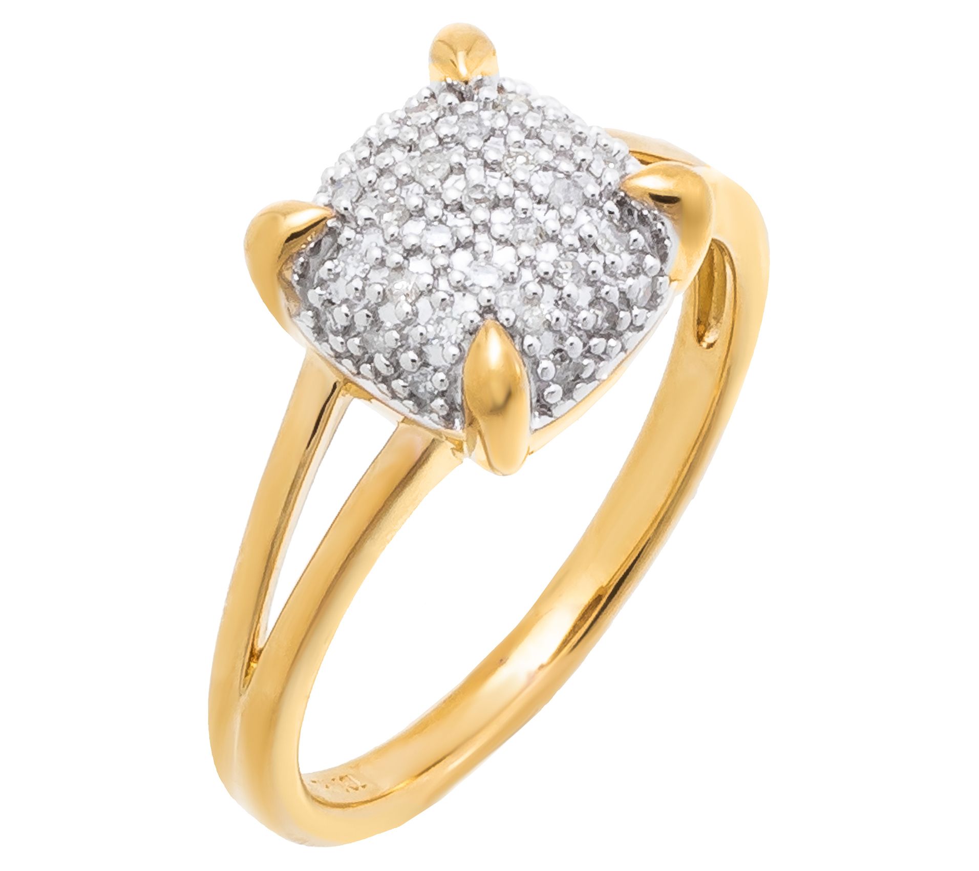 Affinity Diamonds Two-Tone Cluster Ring, Sterling Silver