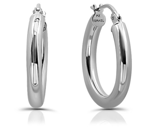 Or Paz Sterling Silver Classic 3/4'' Hoop Earrings