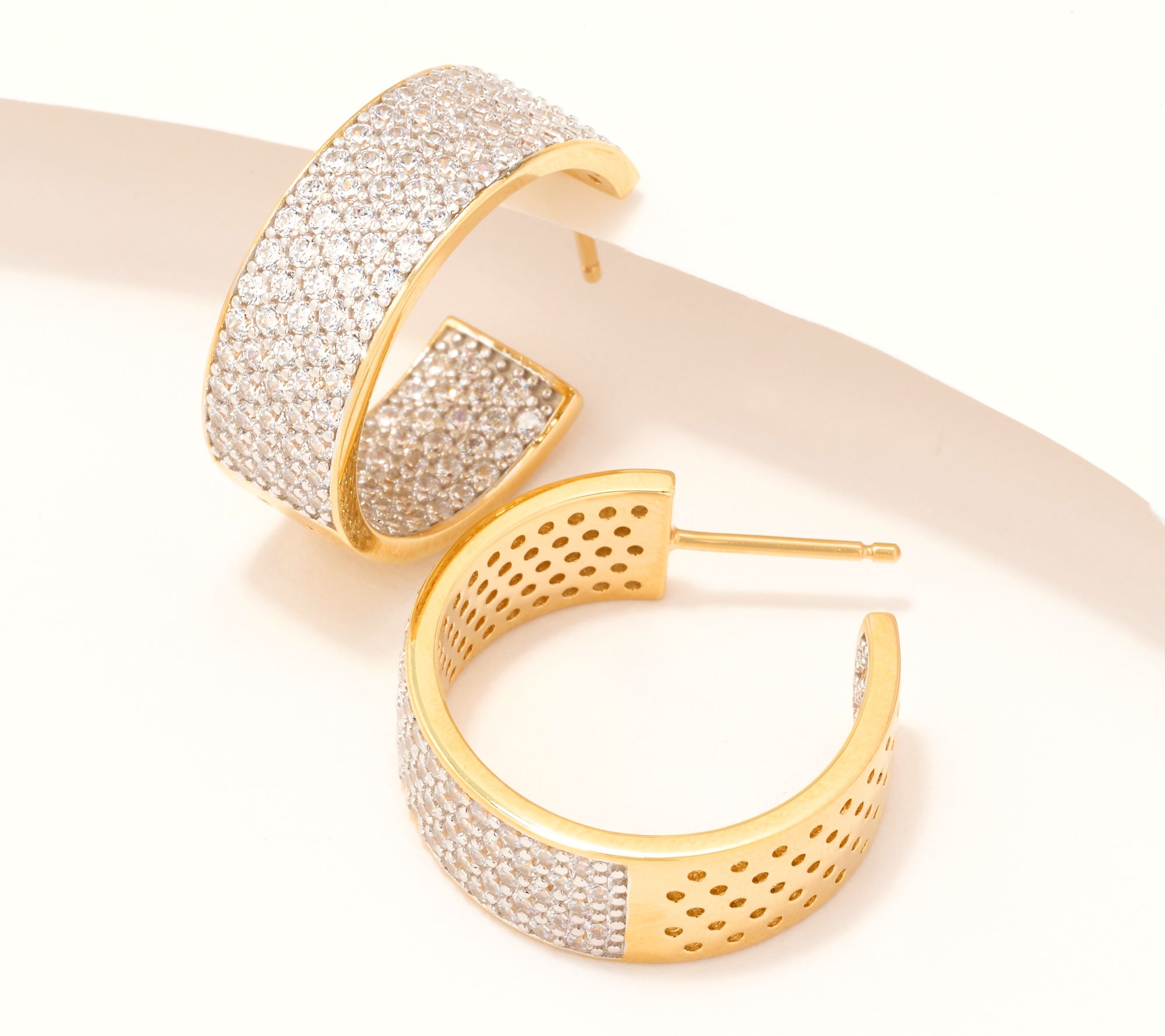 Diamonique x Jennifer Miller Inside Out Pave Hoops, Sterling Silver