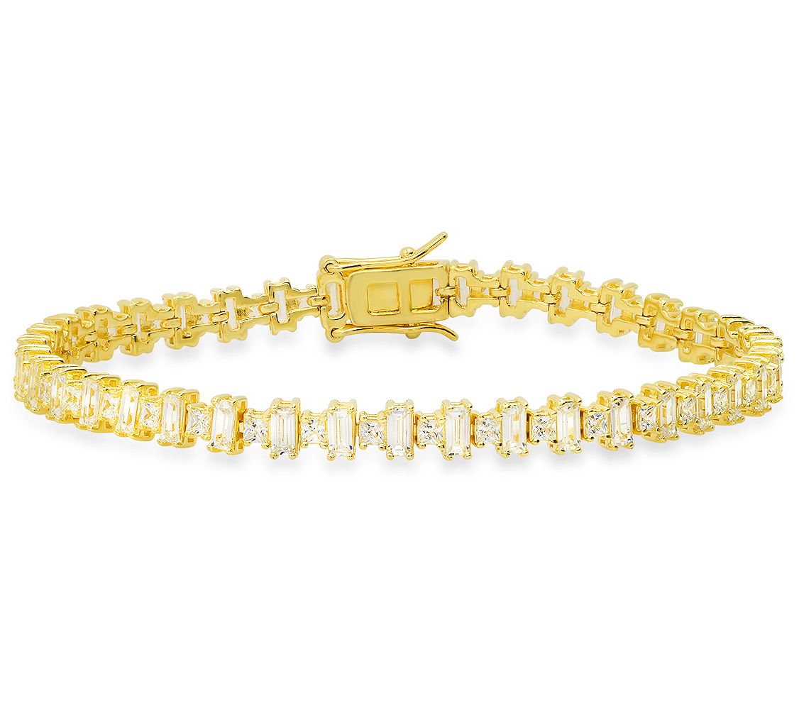 Sterling Silver 7.75 cttw Simulated Diamond Tennis Bracelet