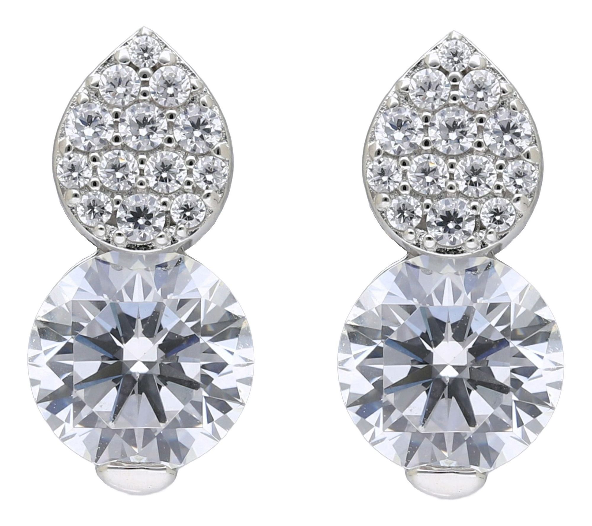 Ariva Sterling Silver 5.80 cttw Diamonique Sparkling Earrings