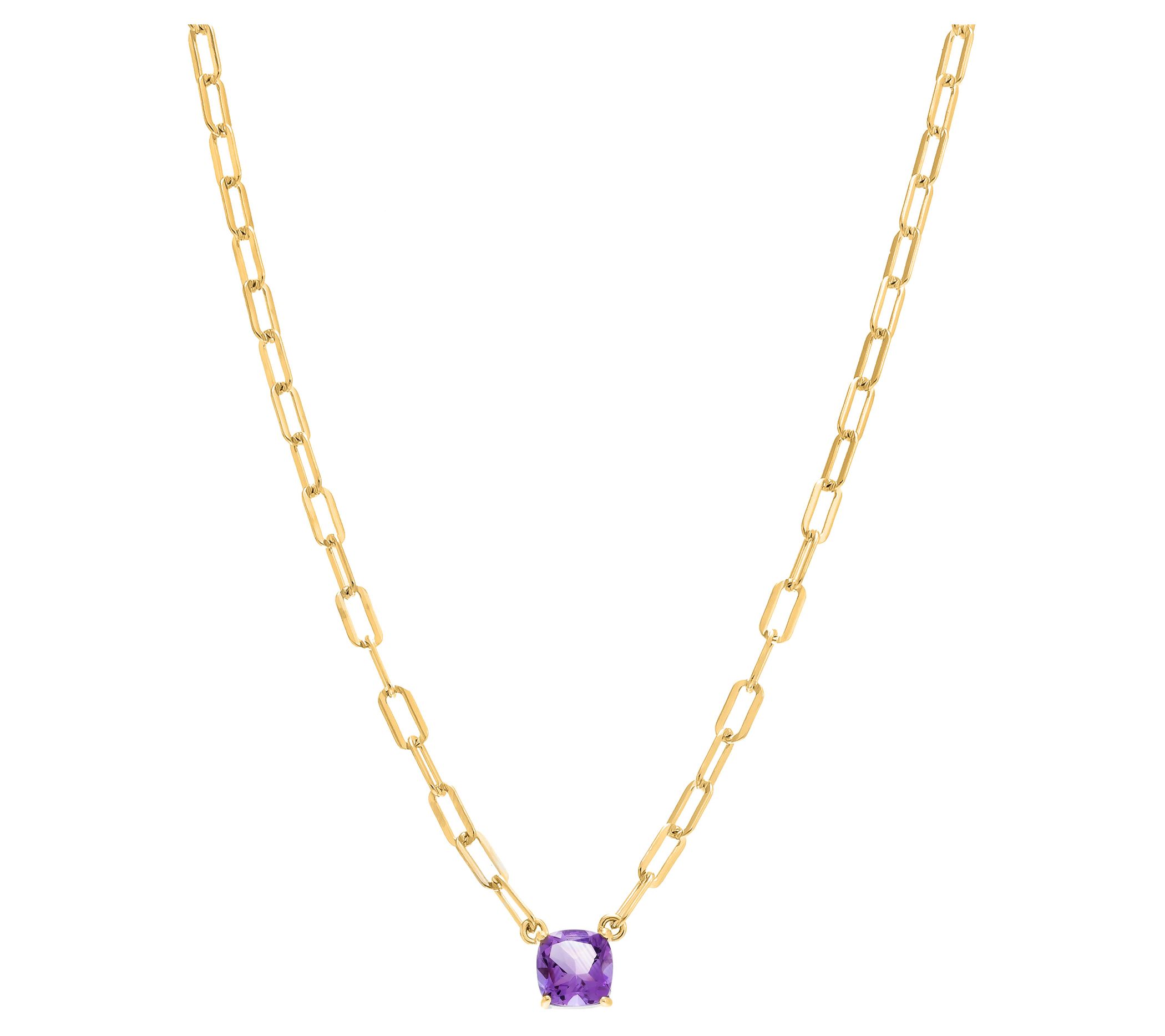 Affinity Gems 1.05 ct Amethyst Necklace, 14K Gold Plated