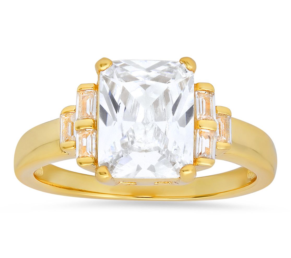 Diamonique 2.90 cttw Emerald Cut Ring, SterlingSilver