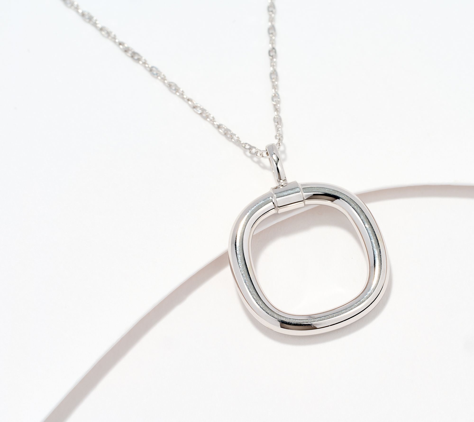 "As Is" David Markstein 14K Gold 1/2" Cushion Pendant w/ 18" Chain