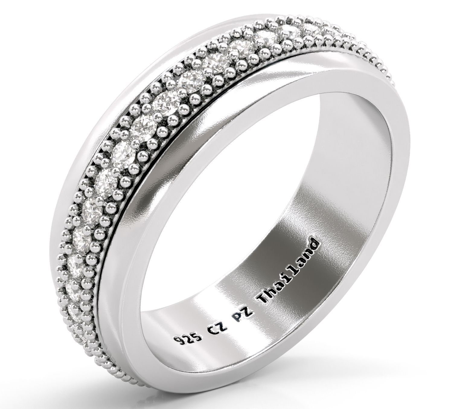 Diamonique 1.10 cttw Spinner R ing, Sterling S ilver