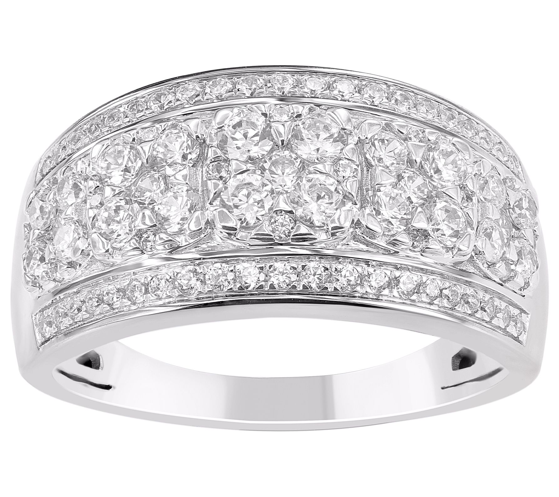 Affinity Diamonds 1.00 cttw Wide Band Ring, Sterling Silver