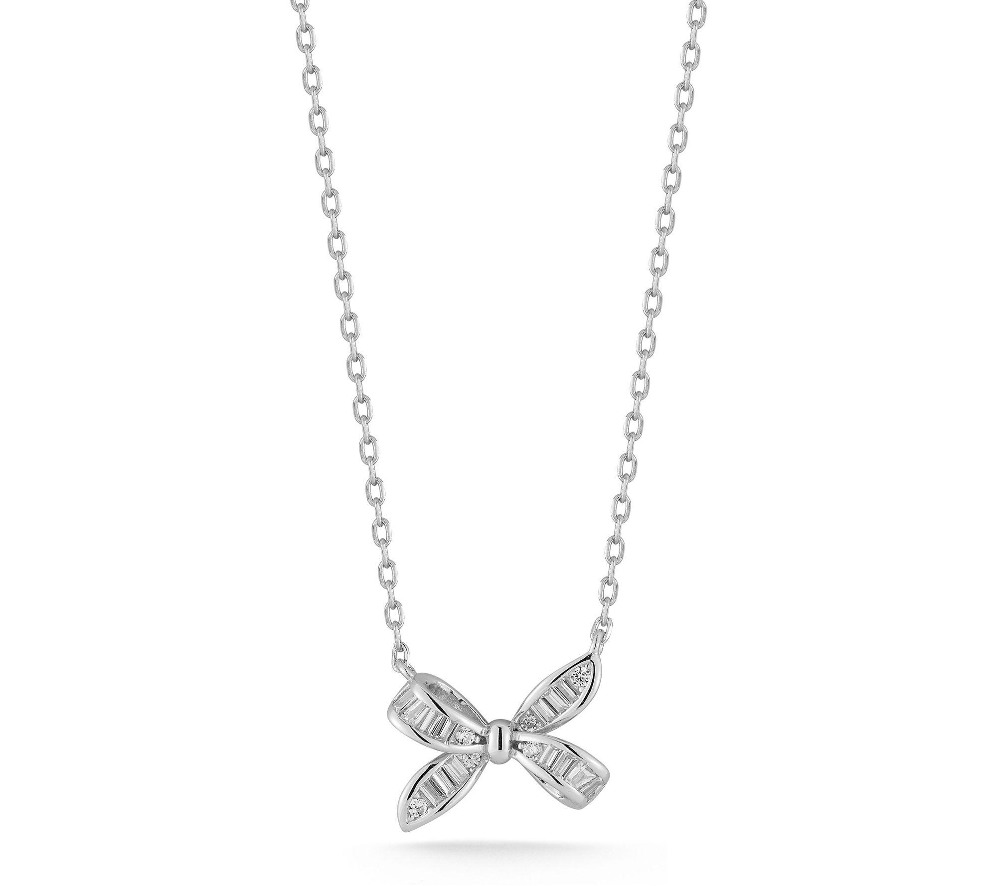 Sterlina Silver Bow Knot Necklace, Sterling