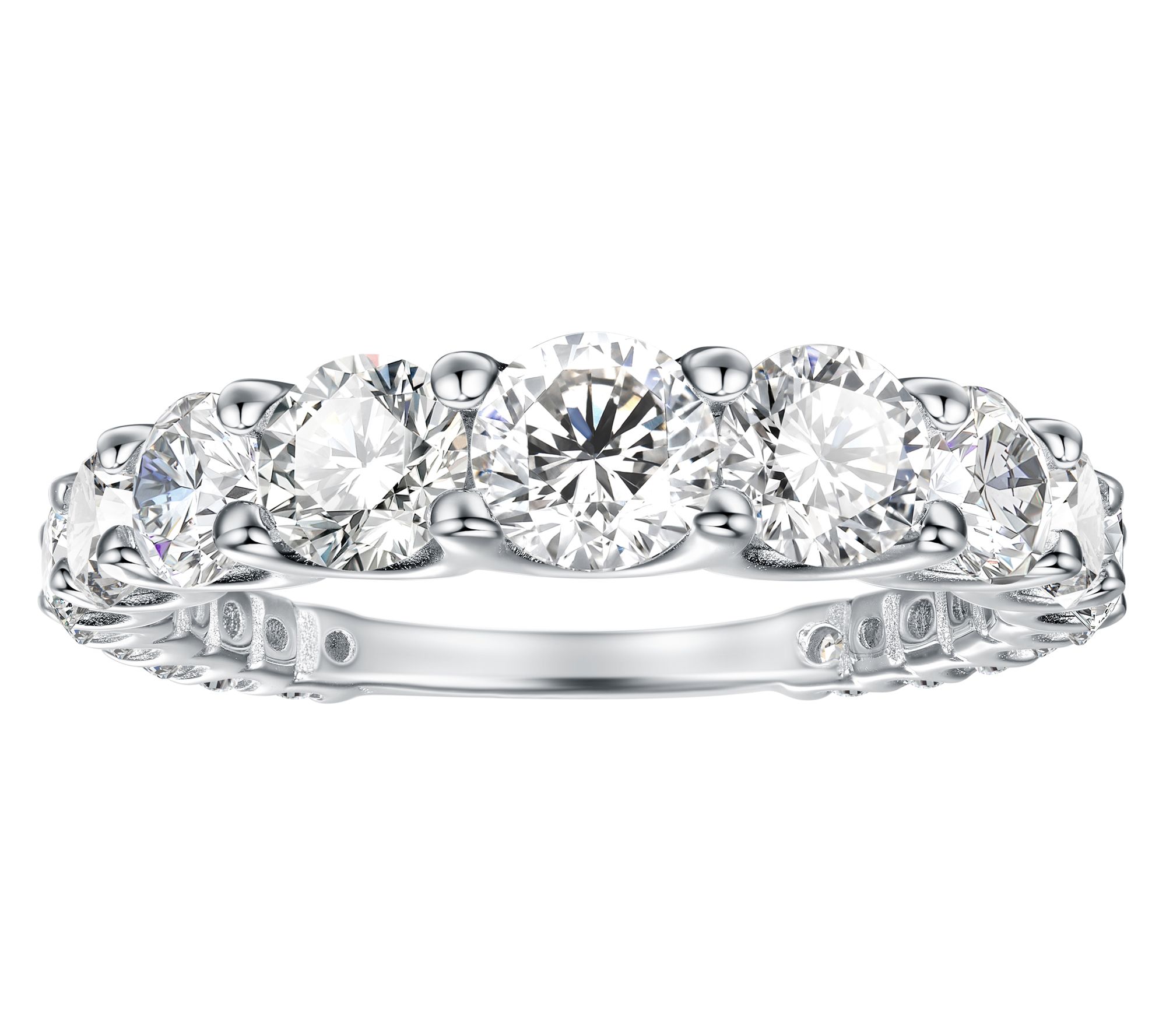Diamonique 2.85 cttw Round Cut Band Ring, Sterling Silver