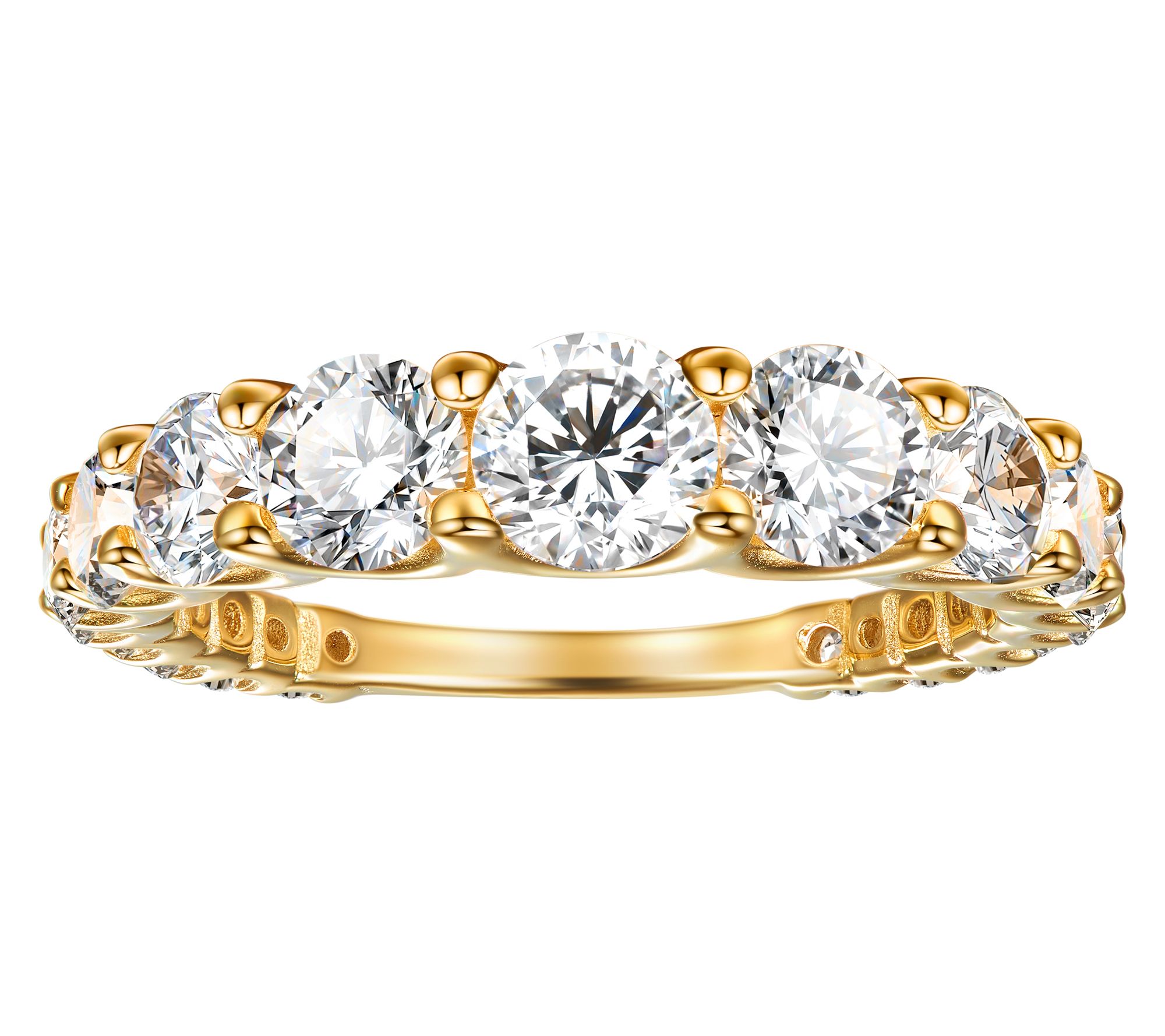 Diamonique 2.85 cttw Round Cut Band Ring, Sterling Silver