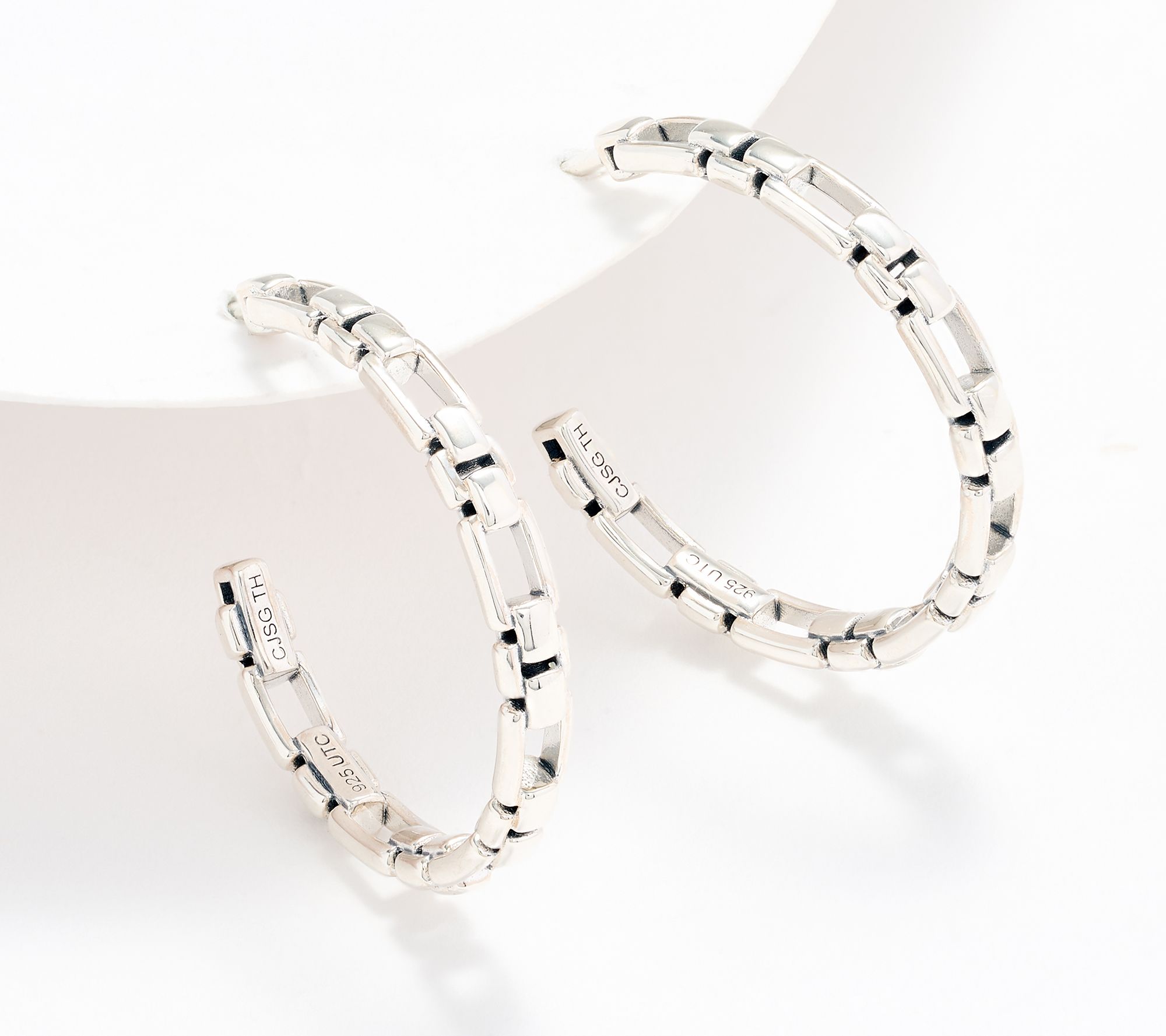 Christian James by Scott Grimes Sterling Silver 1" Luciano Hoop Earrings