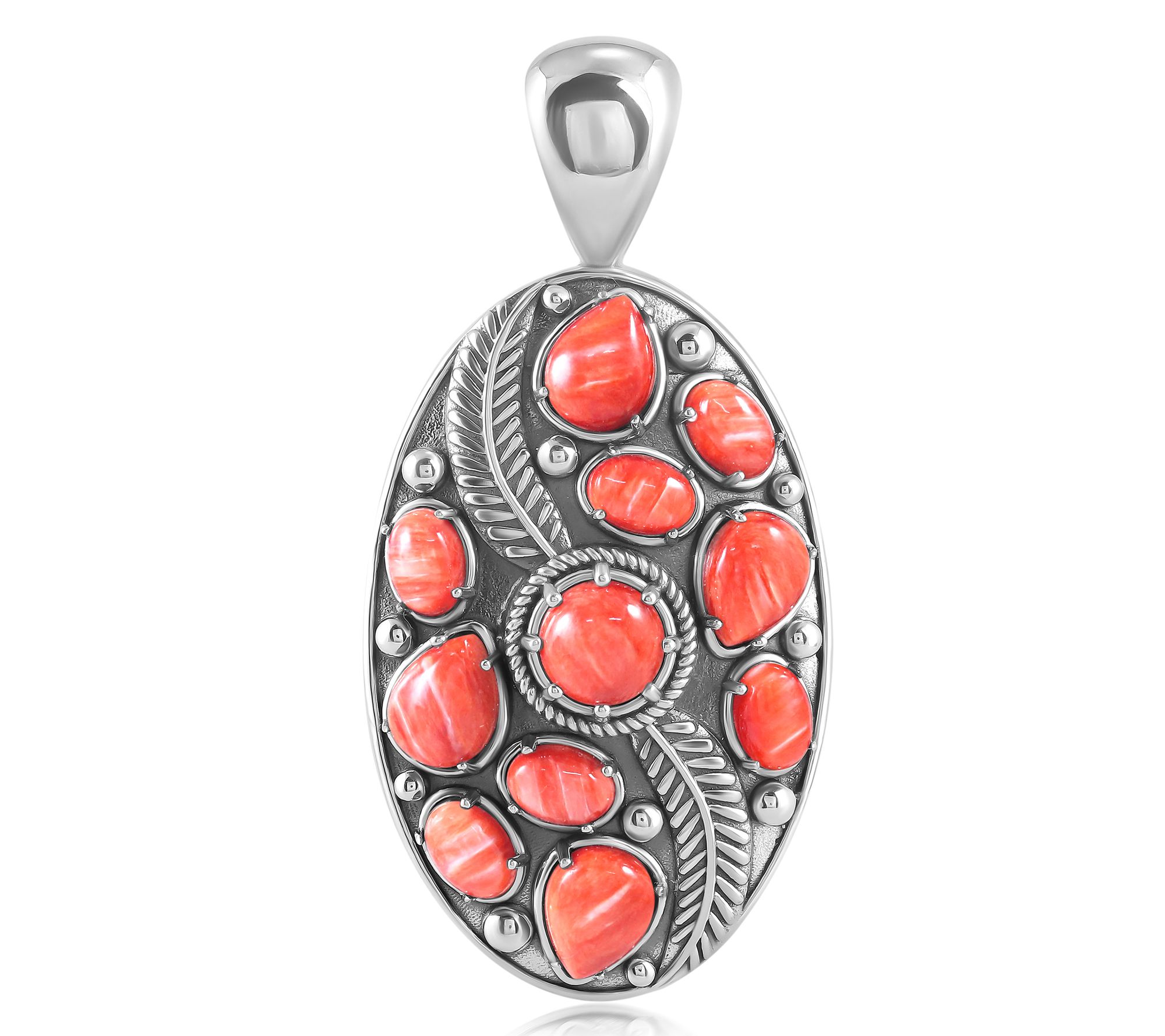 American West Sterling Oval Feather Gemstone Enhancer