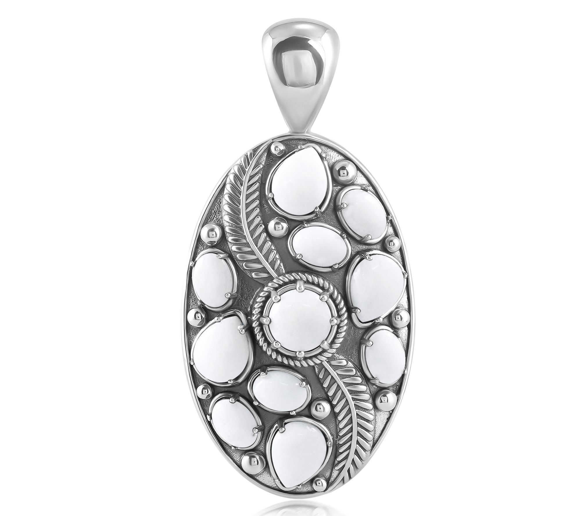 American West Sterling Oval Feather Gemstone Enhancer