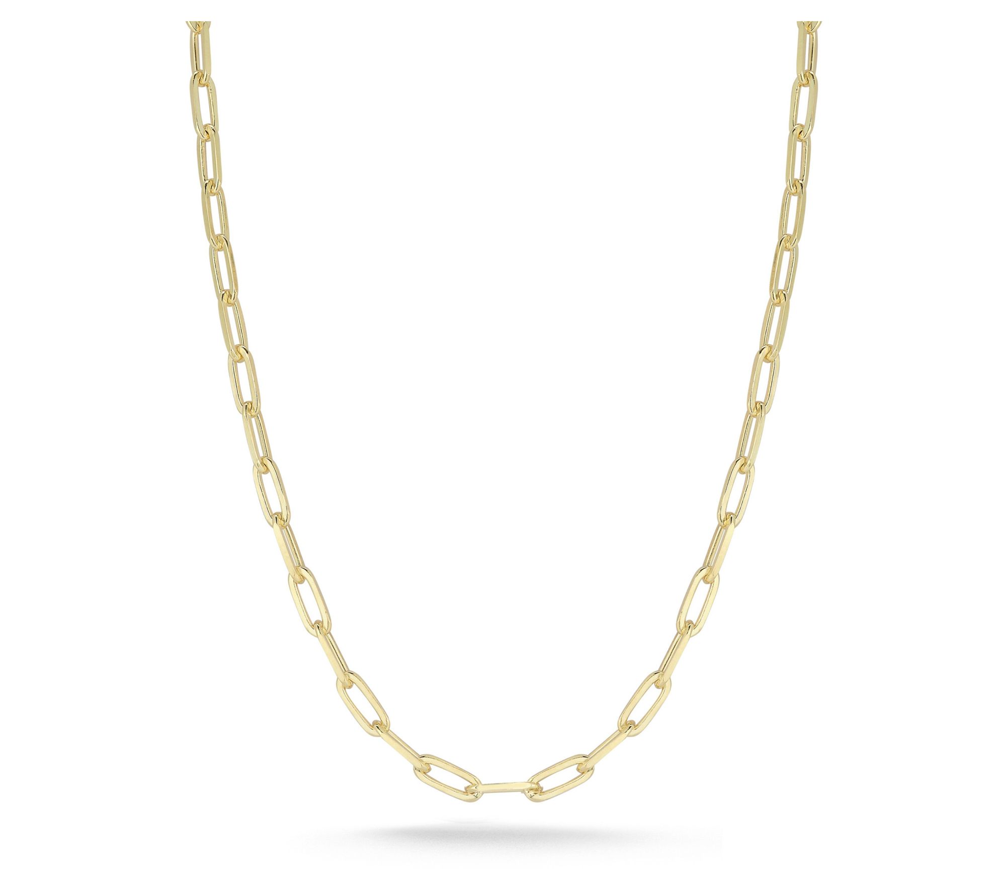 Italian Silver Men's 3MM 24" Paperclip Necklace, Sterling