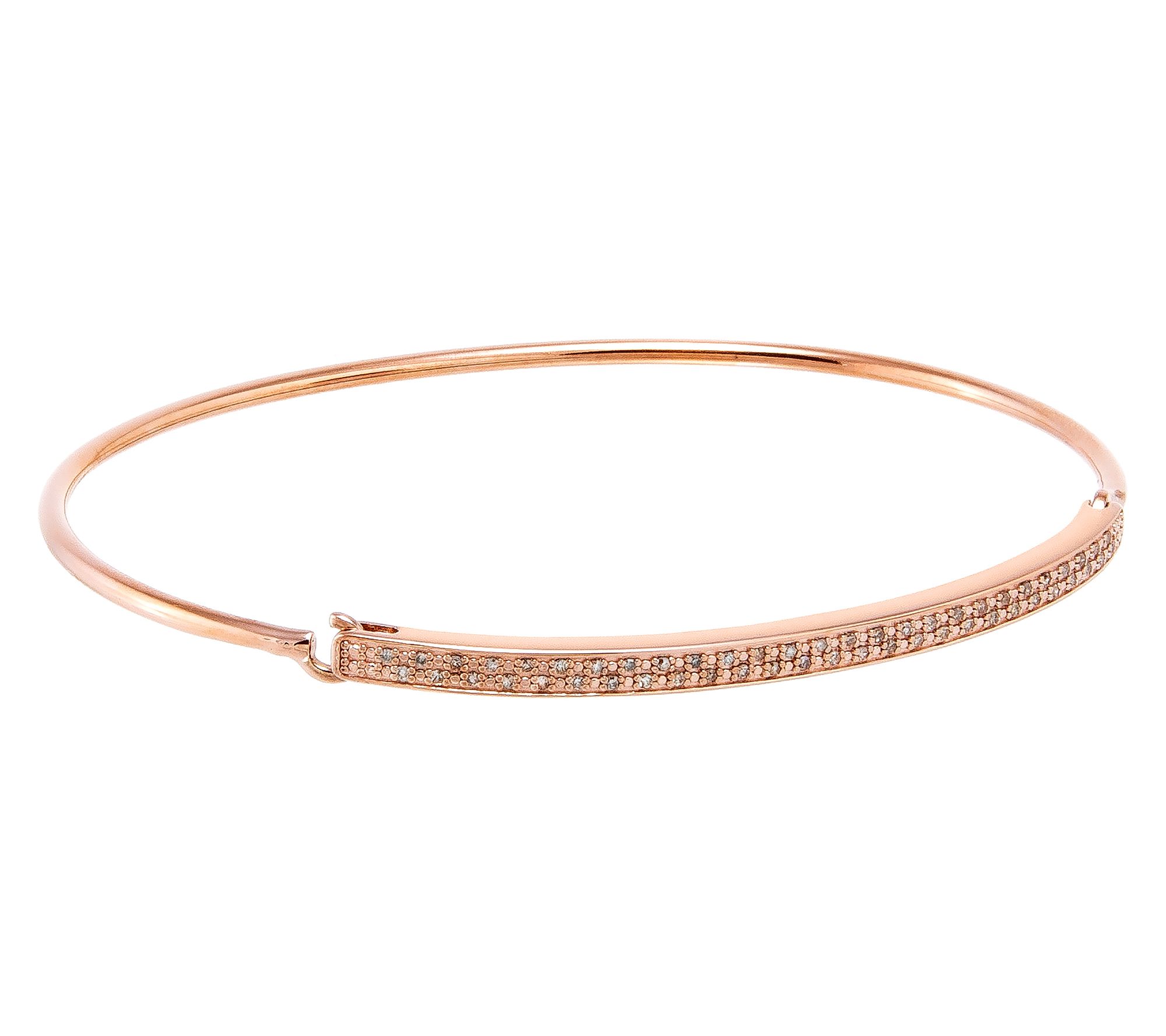 Accents by Affinity Pave Diamond Bangle, 14K Gold Plated