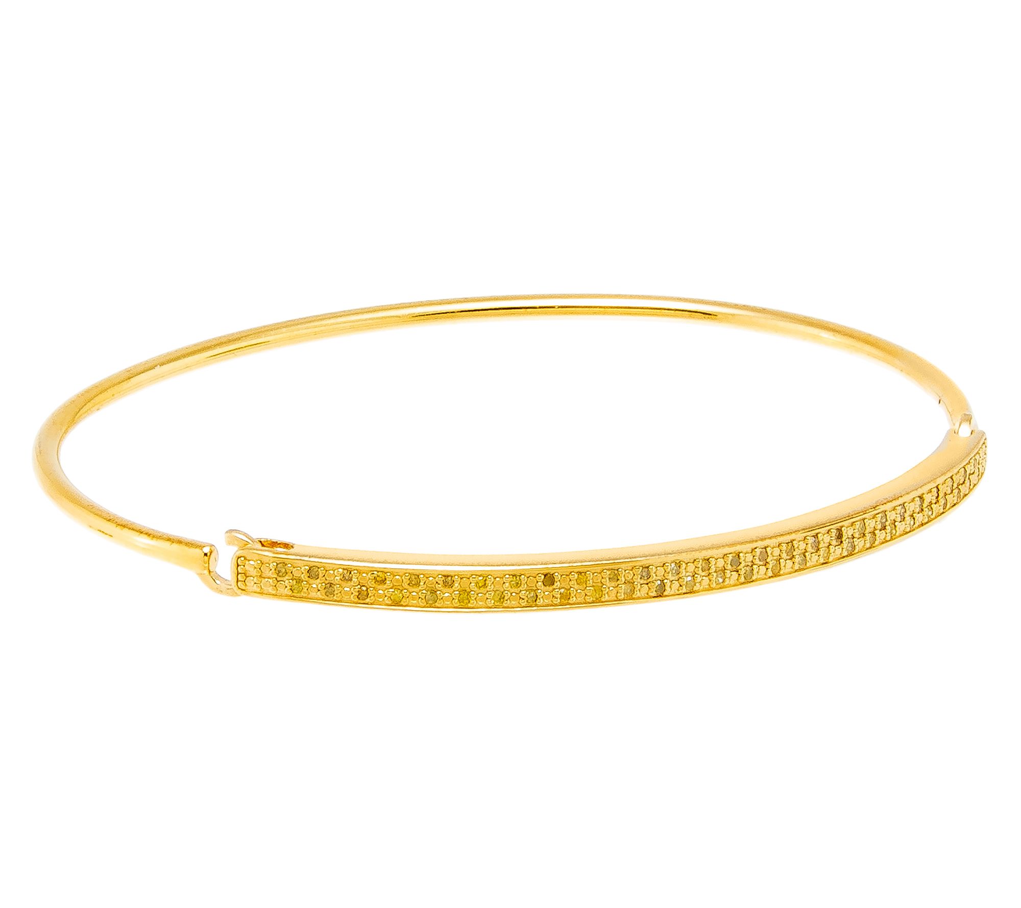 Accents by Affinity Pave Diamond Bangle, 14K Gold Plated