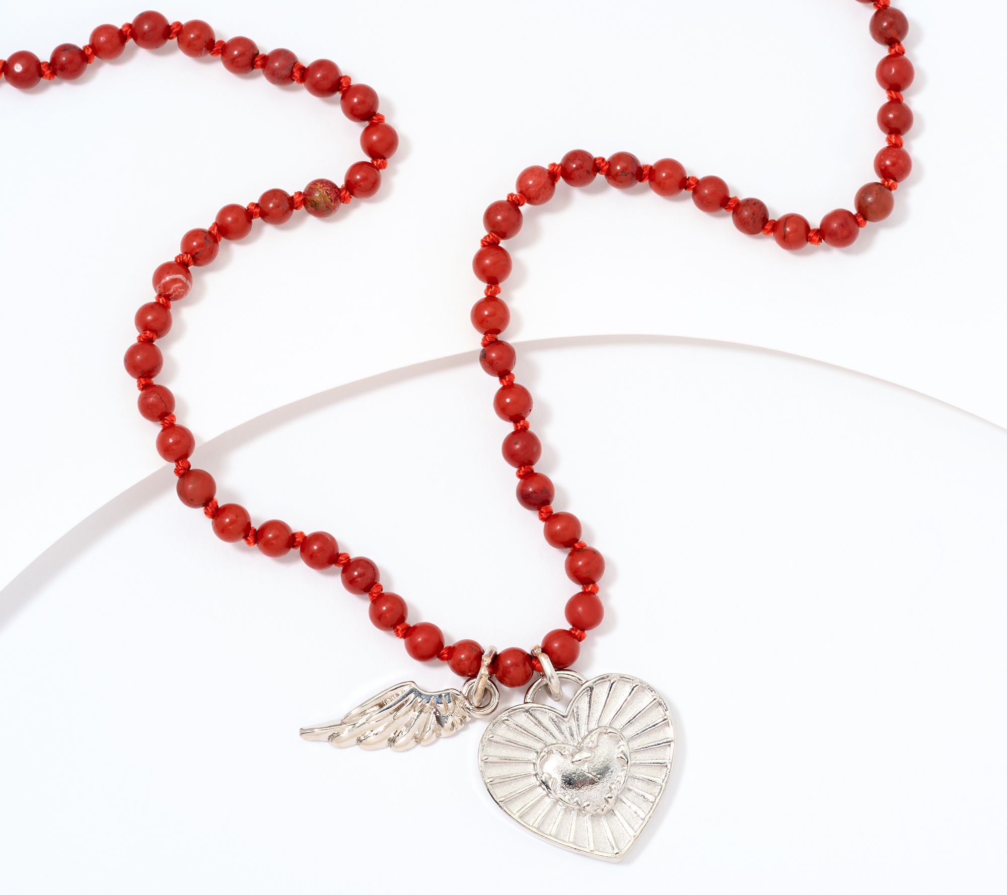 Divinely Guided by Theresa Caputo Red Jasper Hand KnottedNecklace