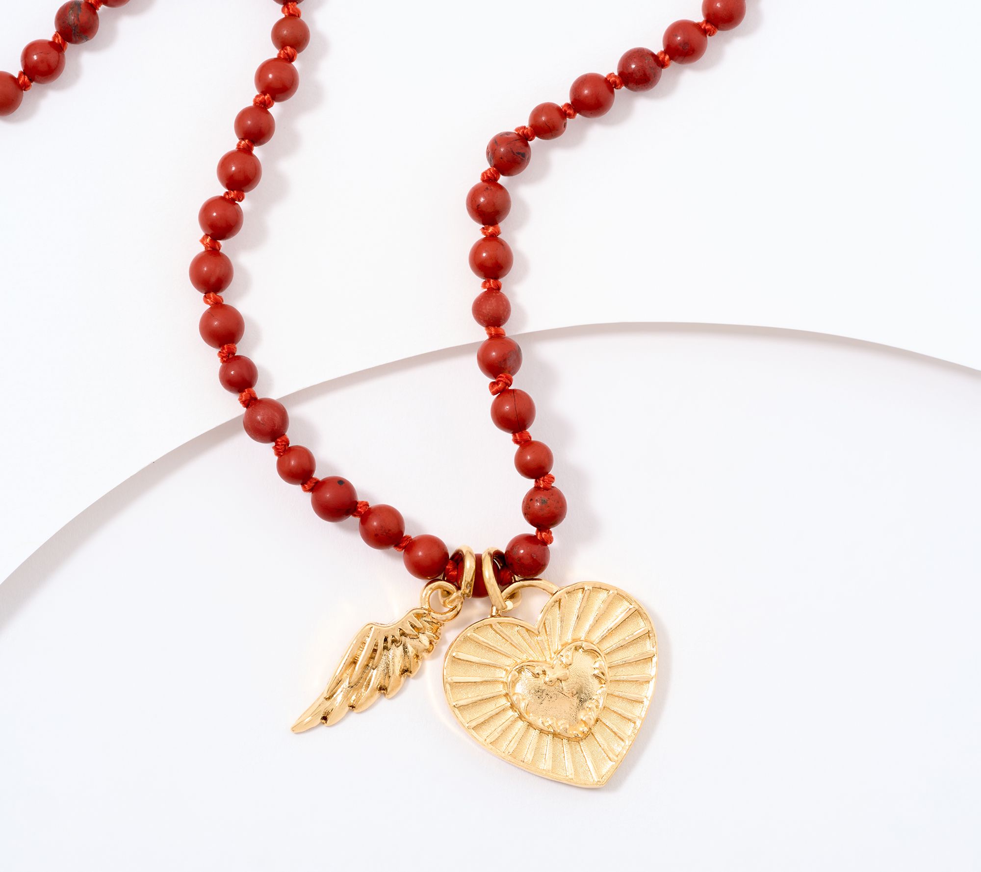 Divinely Guided by Theresa Caputo Red Jasper Hand KnottedNecklace