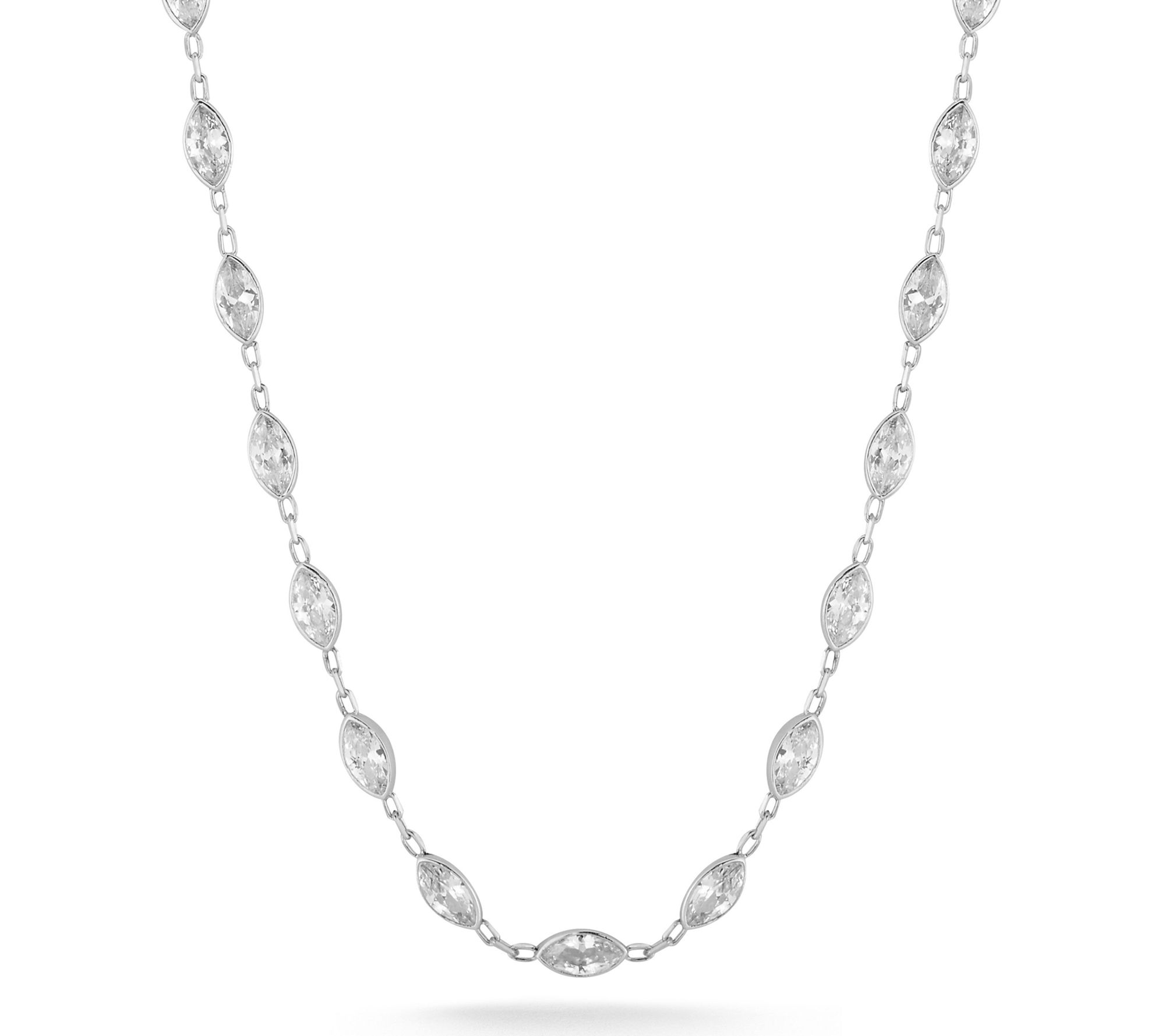 Sterlina Silver Marquise Choker Necklace, Sterling
