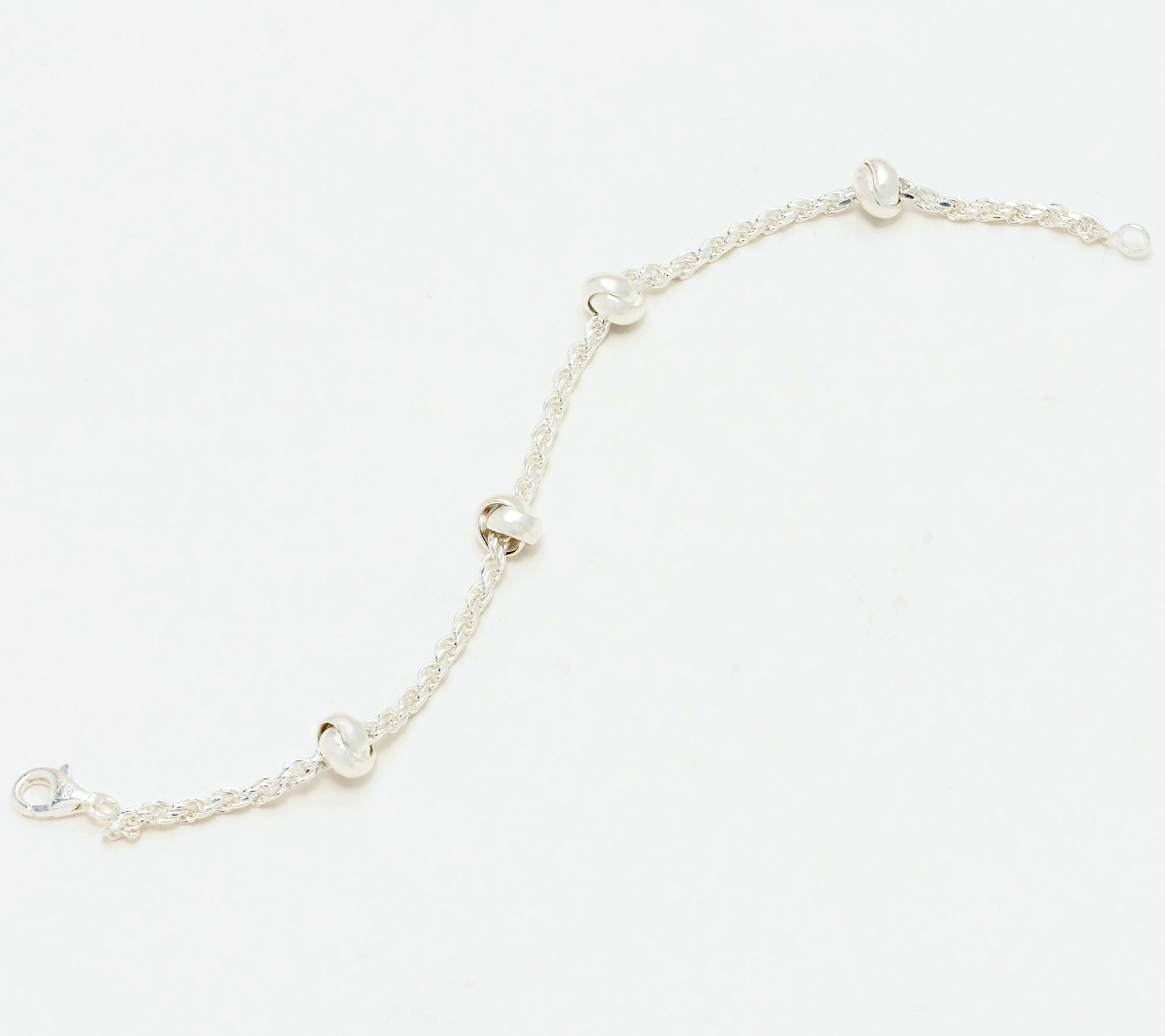 UltraFine 950 Silver Love Knot Station Bracelet