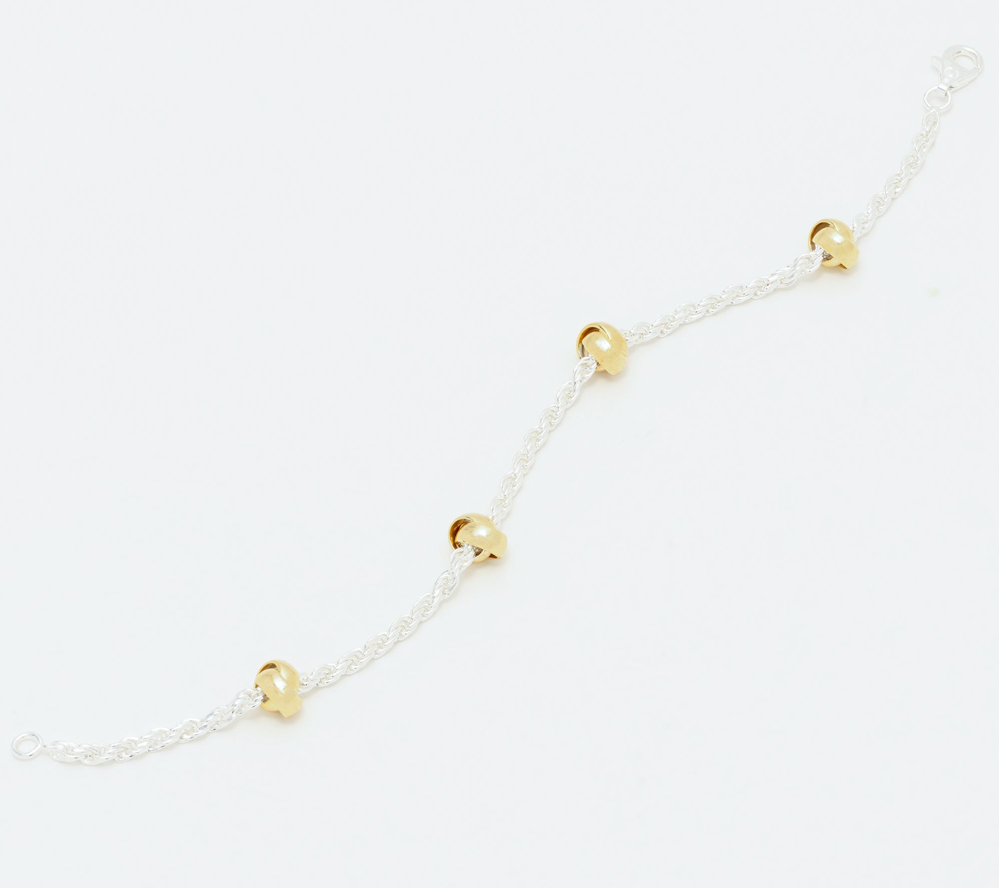 UltraFine 950 Silver Love Knot Station Bracelet
