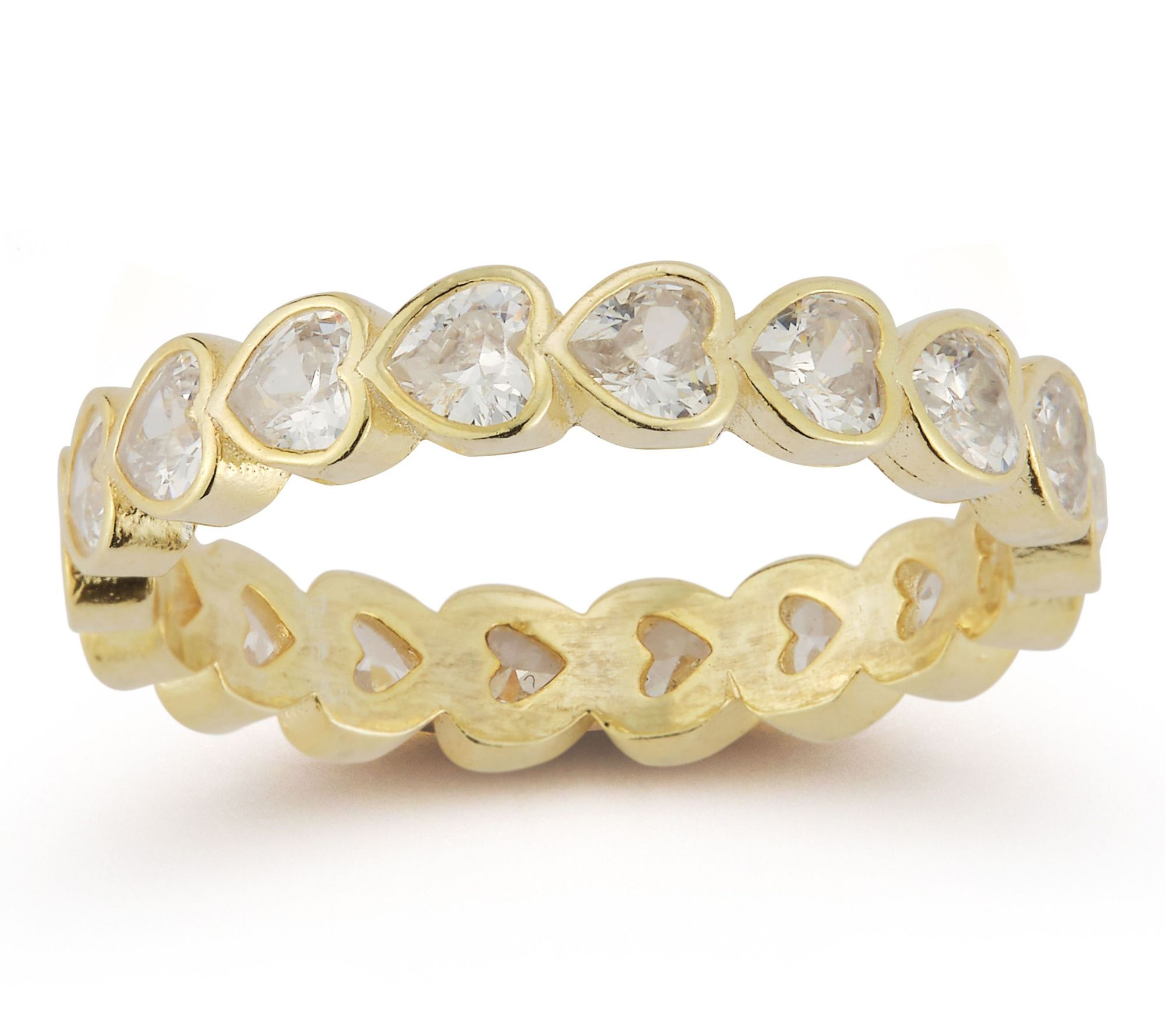 Sterlina Silver Heart Row Band Ring, Sterling