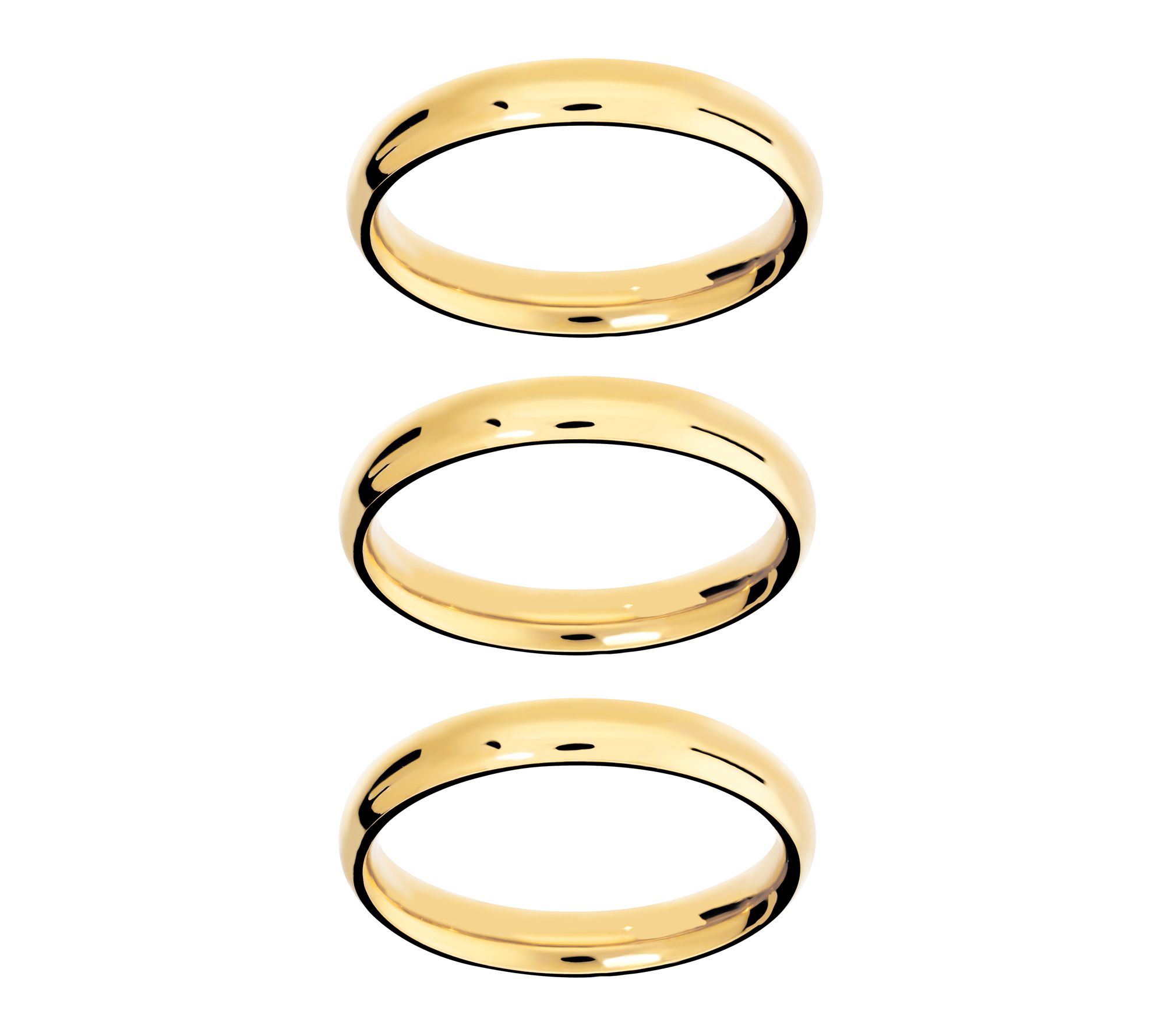 Steel By Design 3mm Set of 3 Band Rings