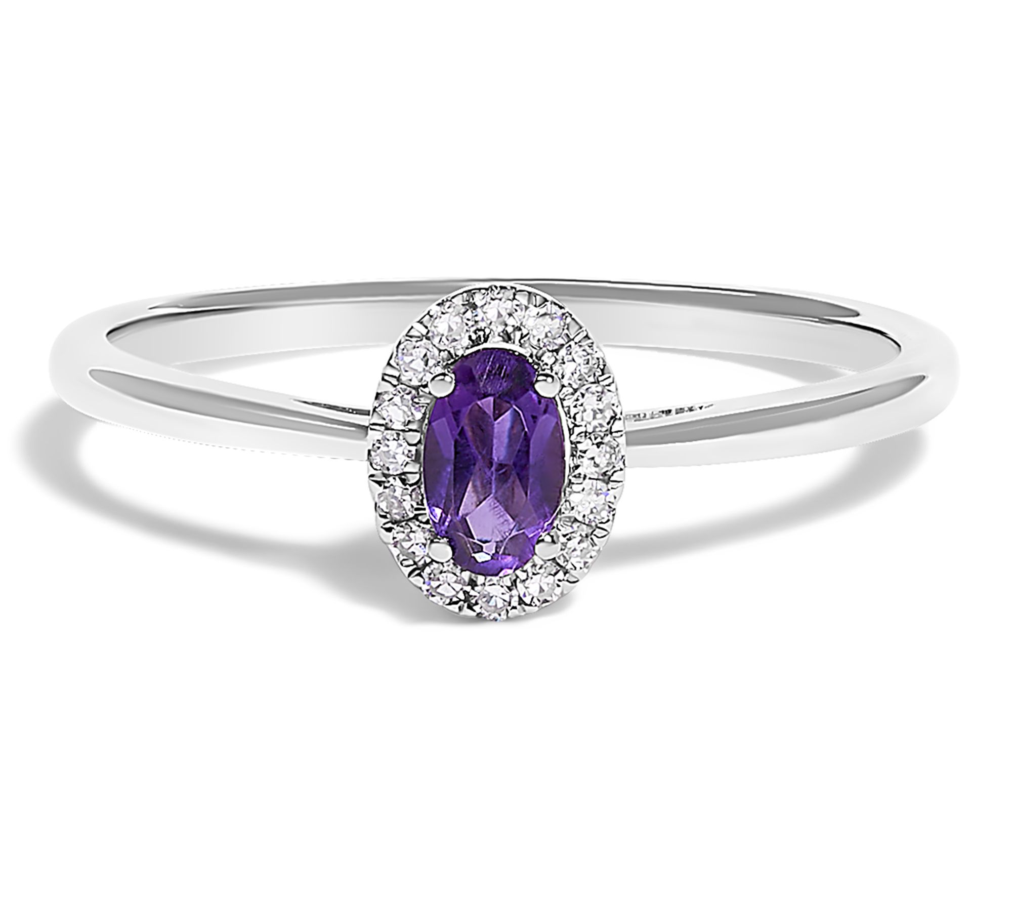 Haus of Brilliance Amethyst & Diamond Halo Ring, 10K Gold