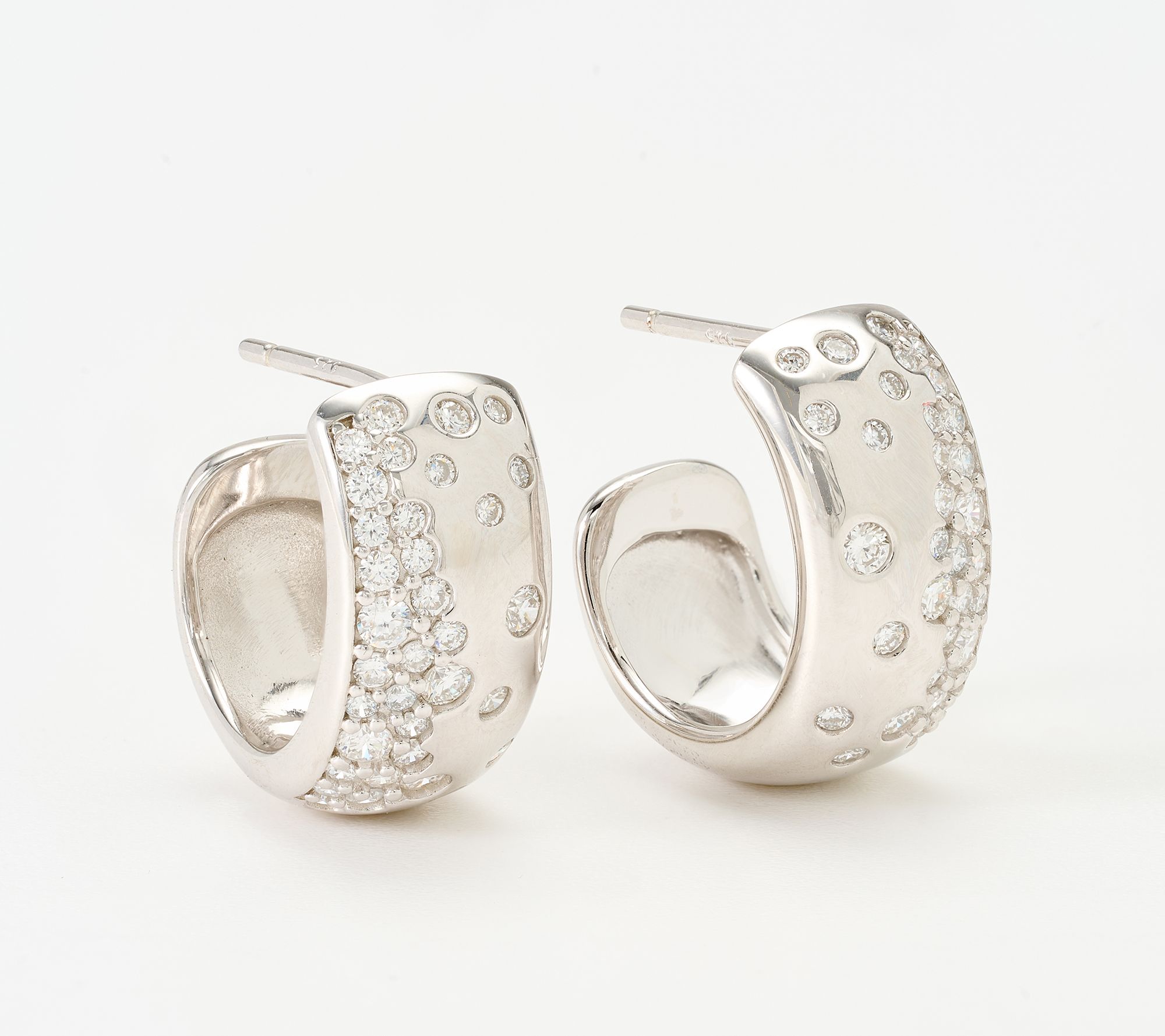 JEN by Jennifer Miller 0.97 ct Lab Grown Diamond Pave Hoops