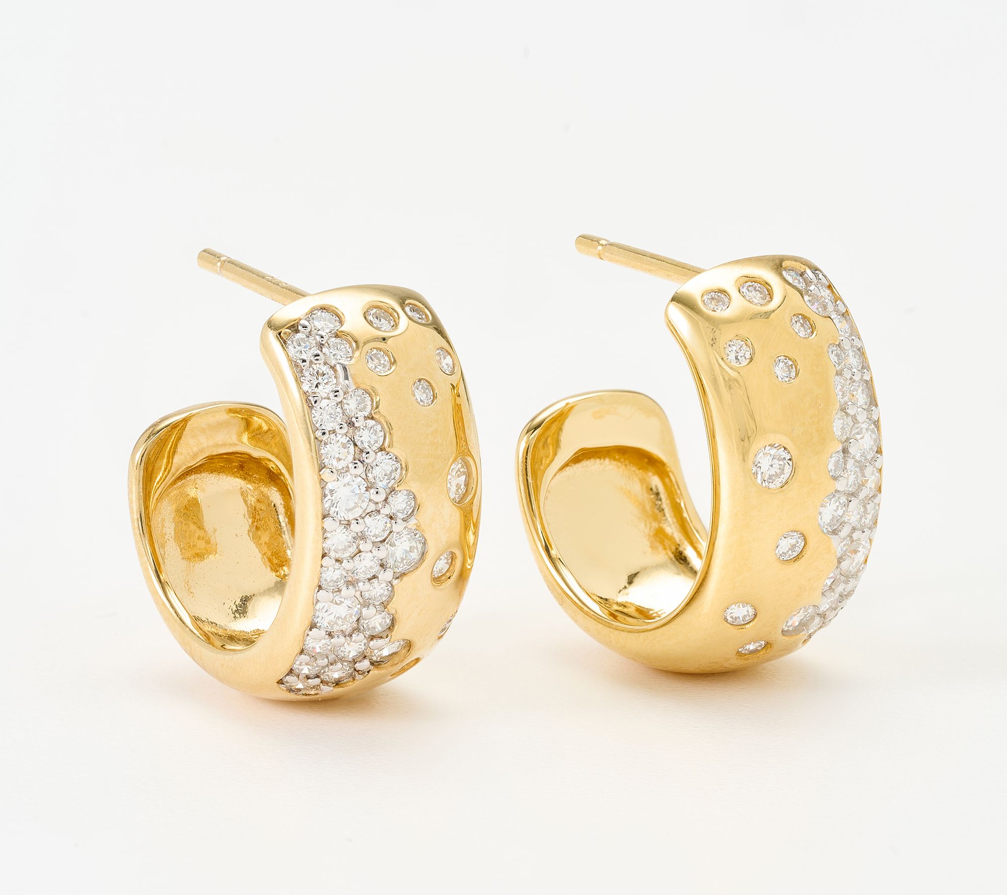 JEN by Jennifer Miller 0.97 ct Lab Grown Diamond Pave Hoops