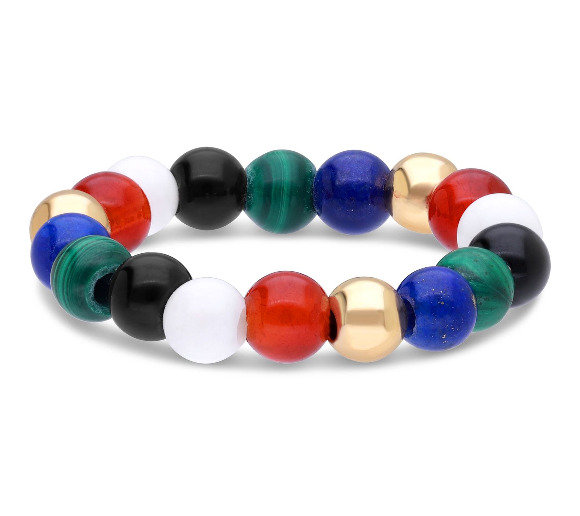 Elyse Ryan 14K Gold Clad Multi-Gemstone BeadedRing