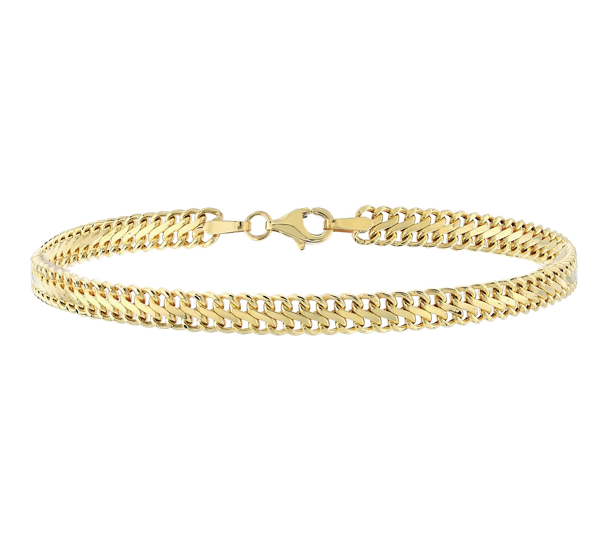 Adorna 14K Gold 5mm Diamond Cut Woven Link Bracelet