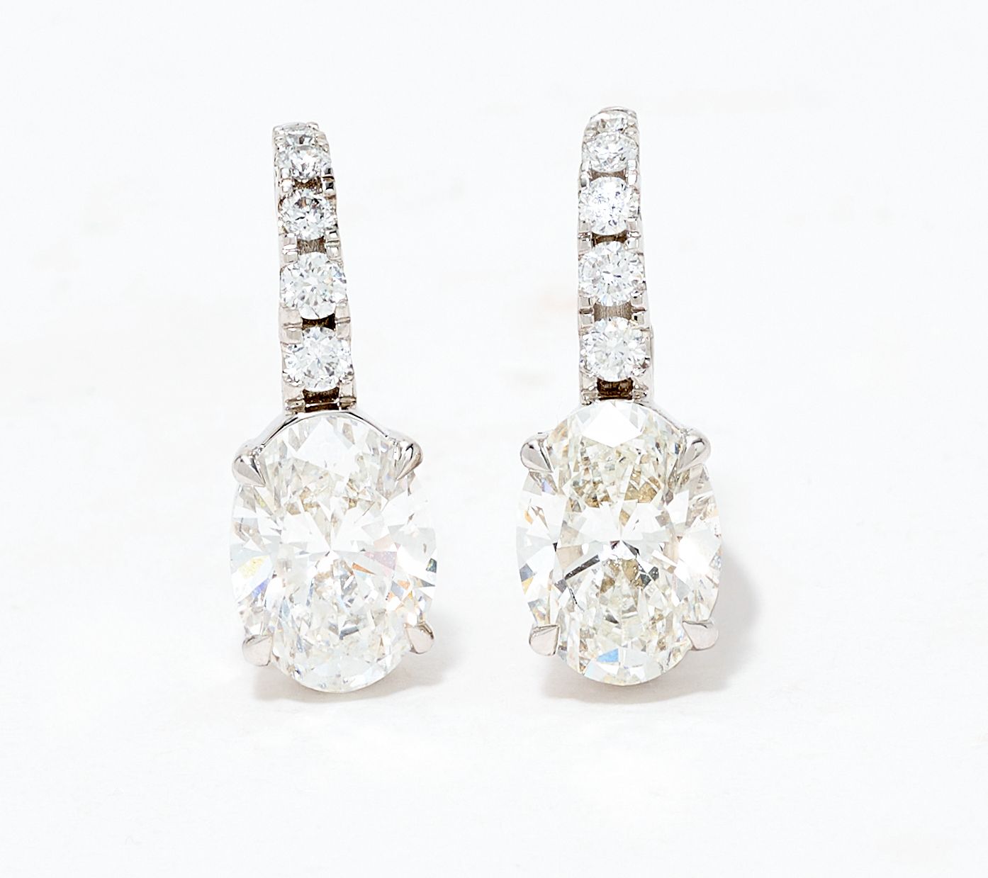 Fire Light Lab Grown Diamonds 3.5 cttw Oval Cut Earring, 14k