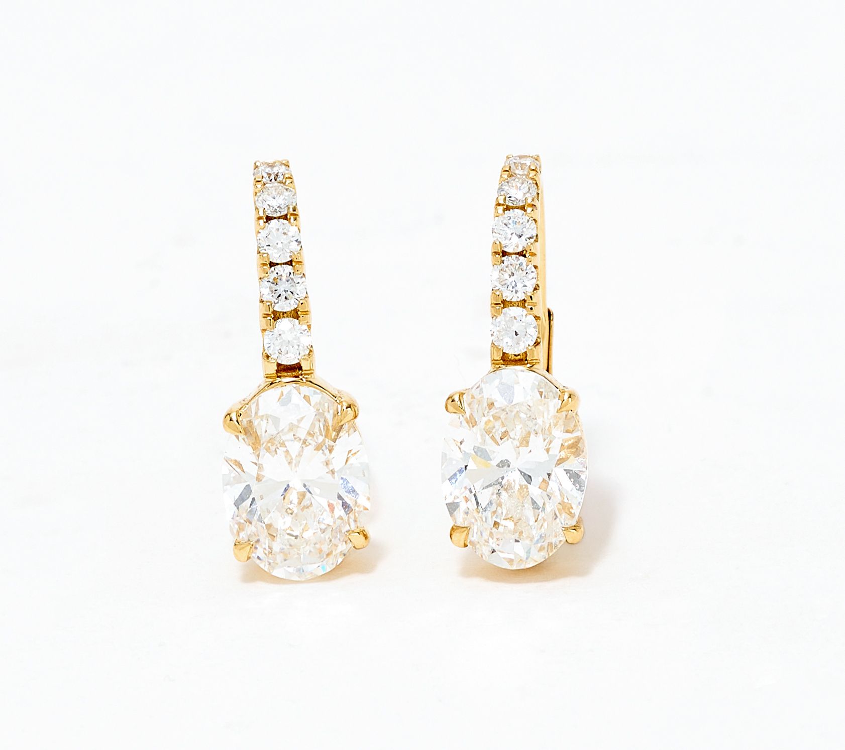 Fire Light Lab Grown Diamonds 3.5 cttw Oval Cut Earring, 14k