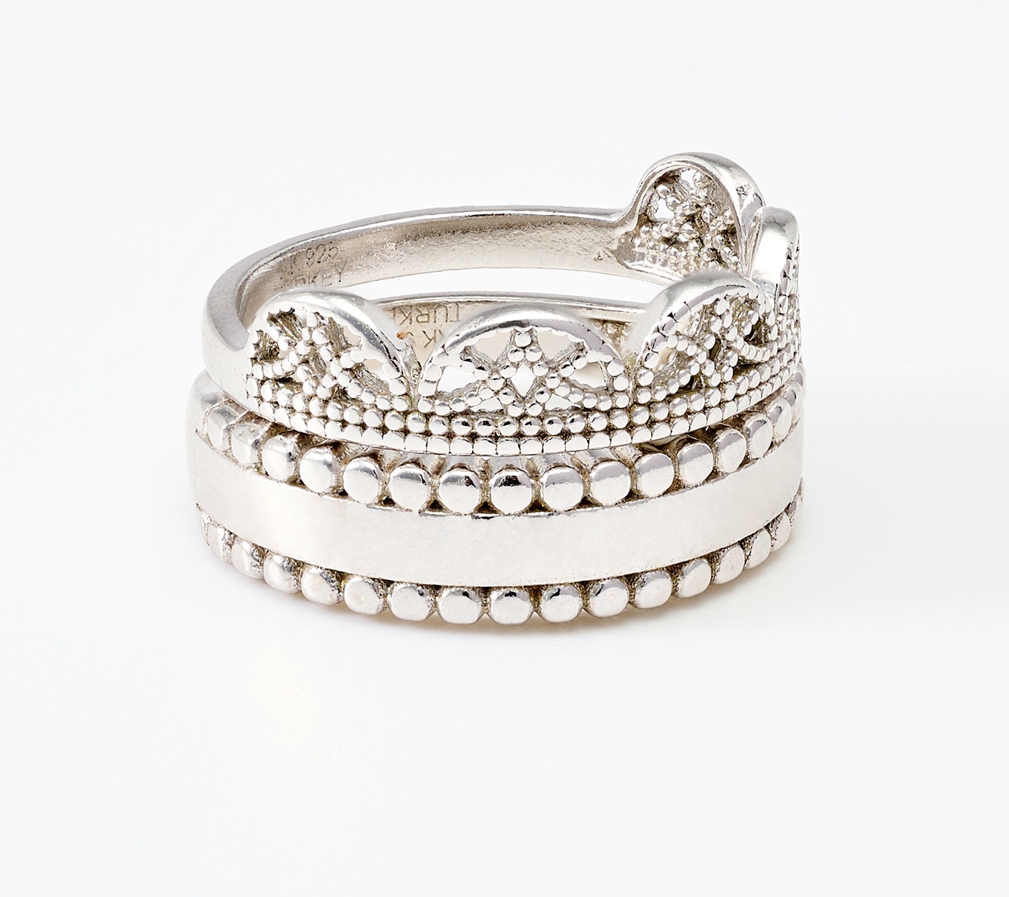 Silver Style Fancy Stack Ring Set