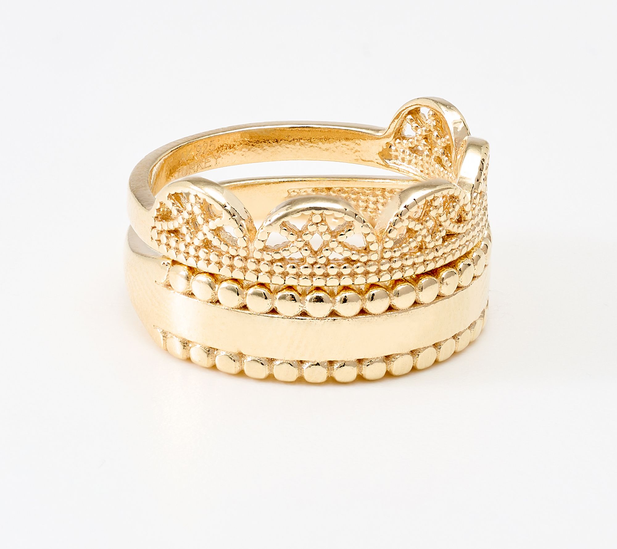 Silver Style Fancy Stack Ring Set