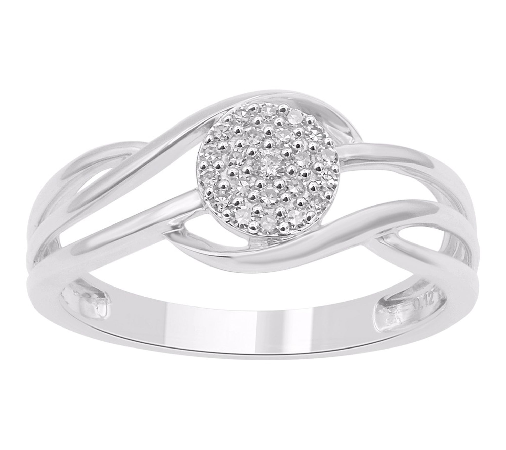 Accent by Affinity Pave Diamond Disc Ring, Sterling Silver