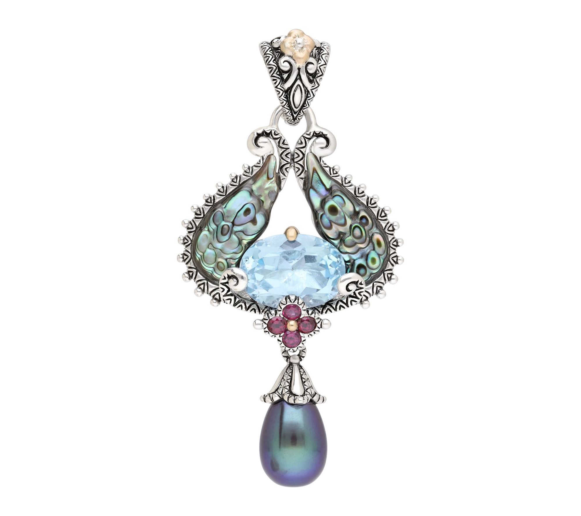 Barbara Bixby Sterling & 18K Gemstone Wing Enhancer