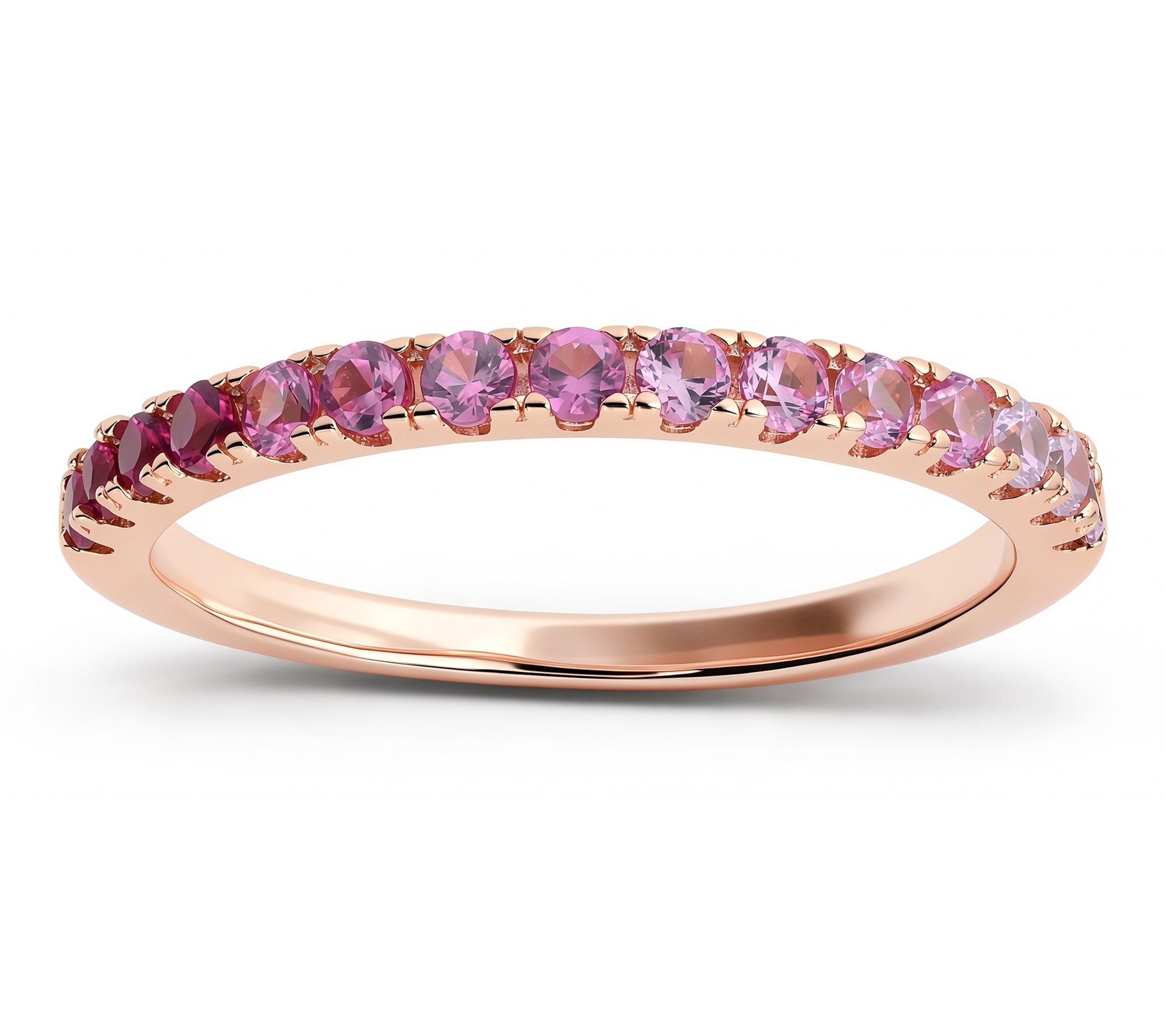 Diamonique Petite Pink Ombre Band Ring, Sterling Silver
