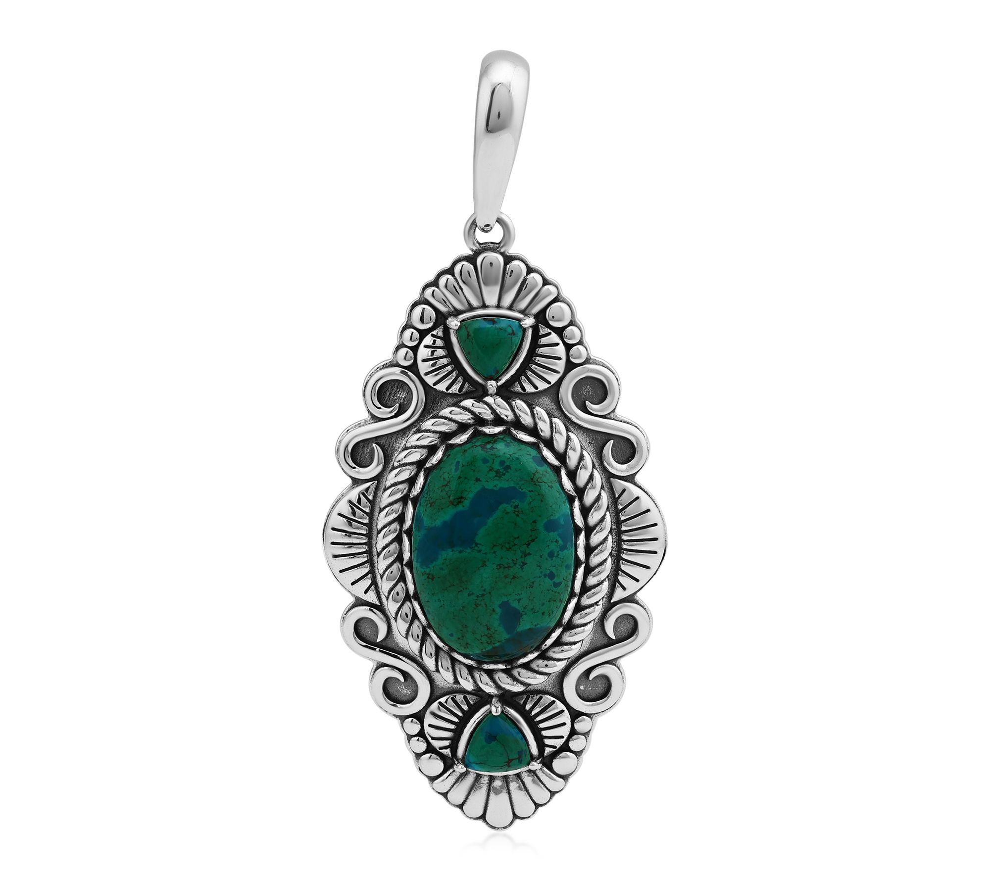 American West Sterling Oval & Trillion Gemstone Rope Enhancer