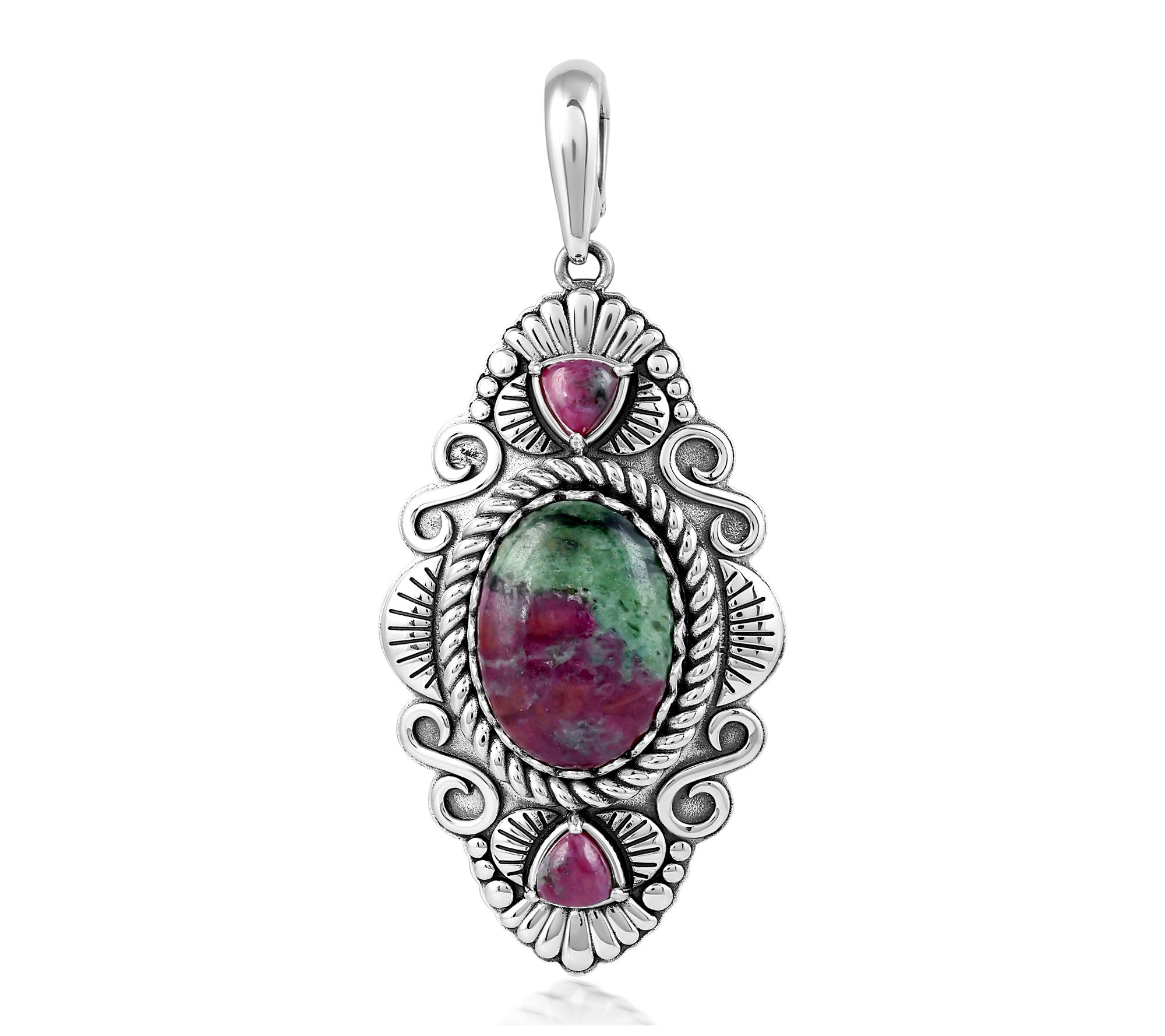 American West Sterling Oval & Trillion Gemstone Rope Enhancer