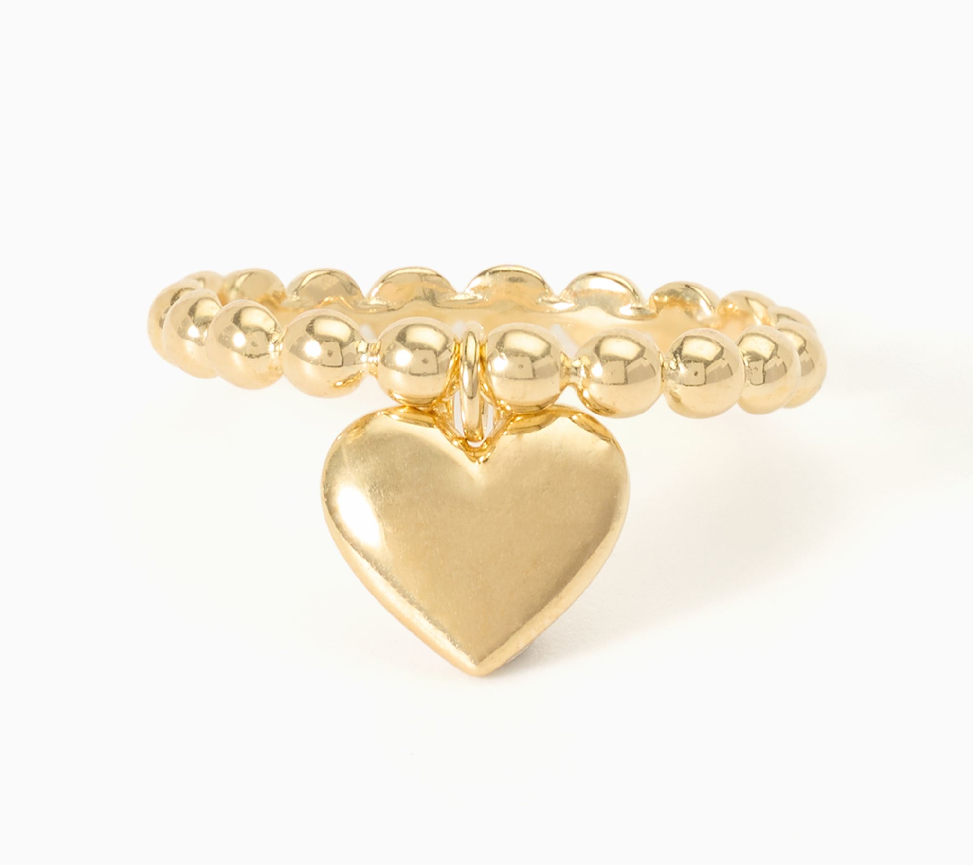  Ultrafine 950 Silver Heart Motif Beaded Ring