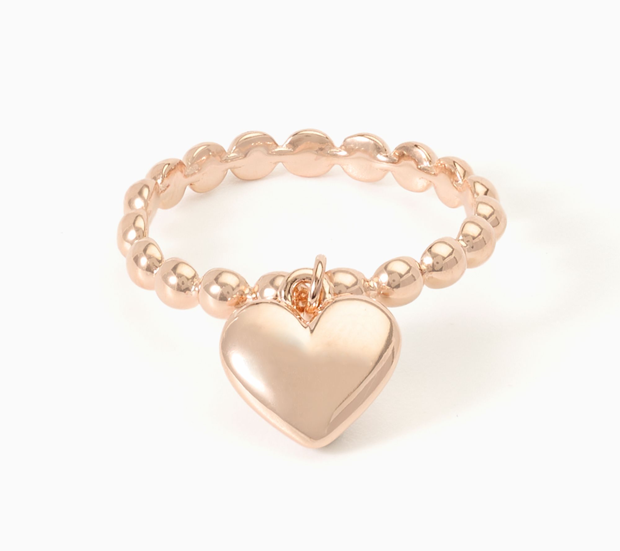 Ultrafine 950 Silver Heart Motif Beaded Ring
