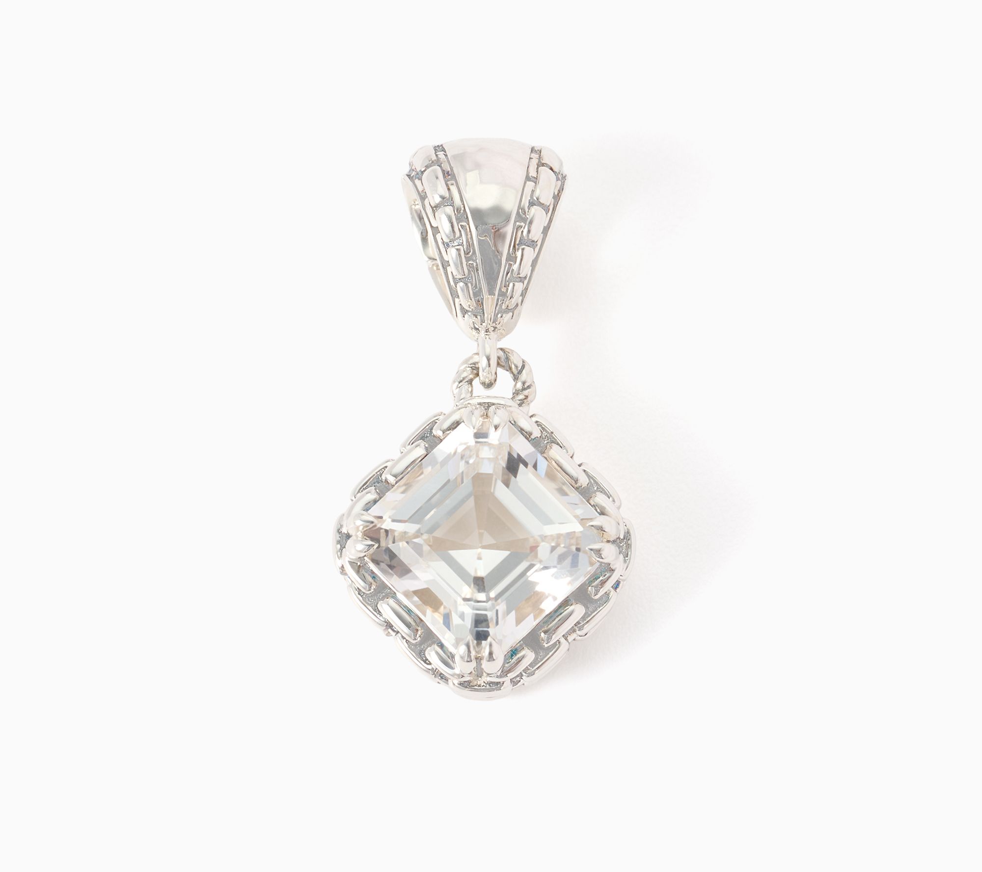 JAI Sterling Silver Asscher Cut Box Chain Enhancer