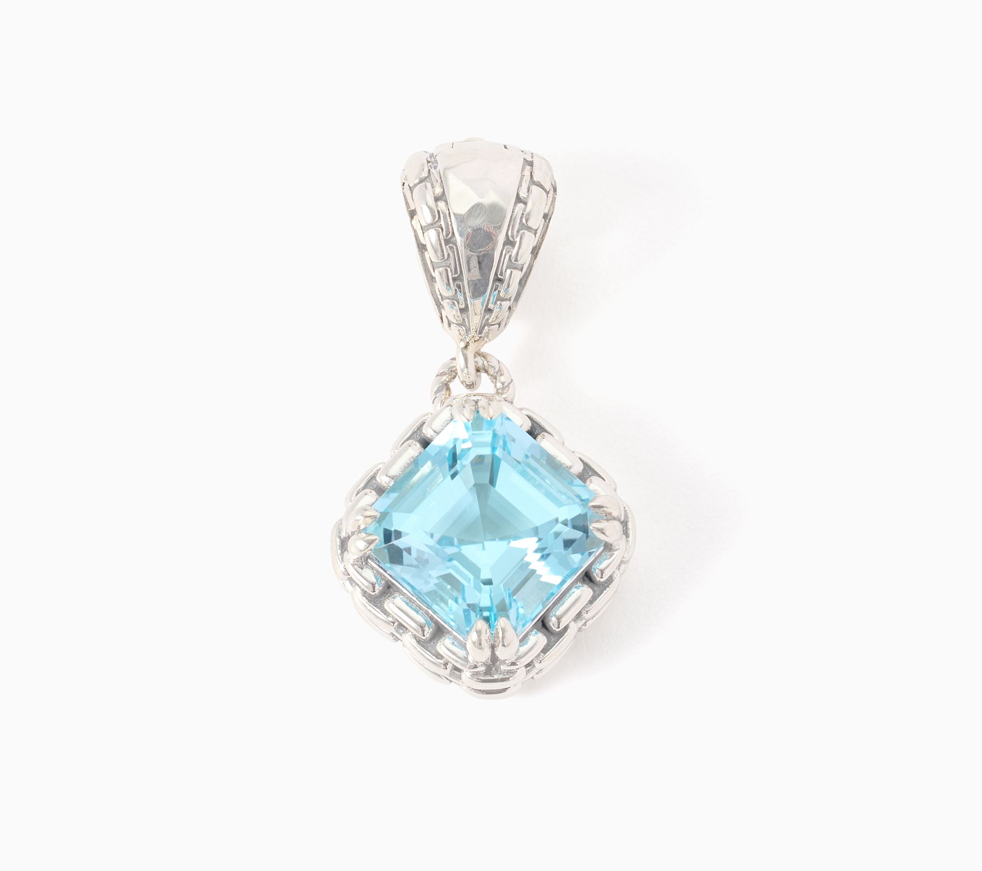 JAI Sterling Silver Asscher Cut Box Chain Enhancer