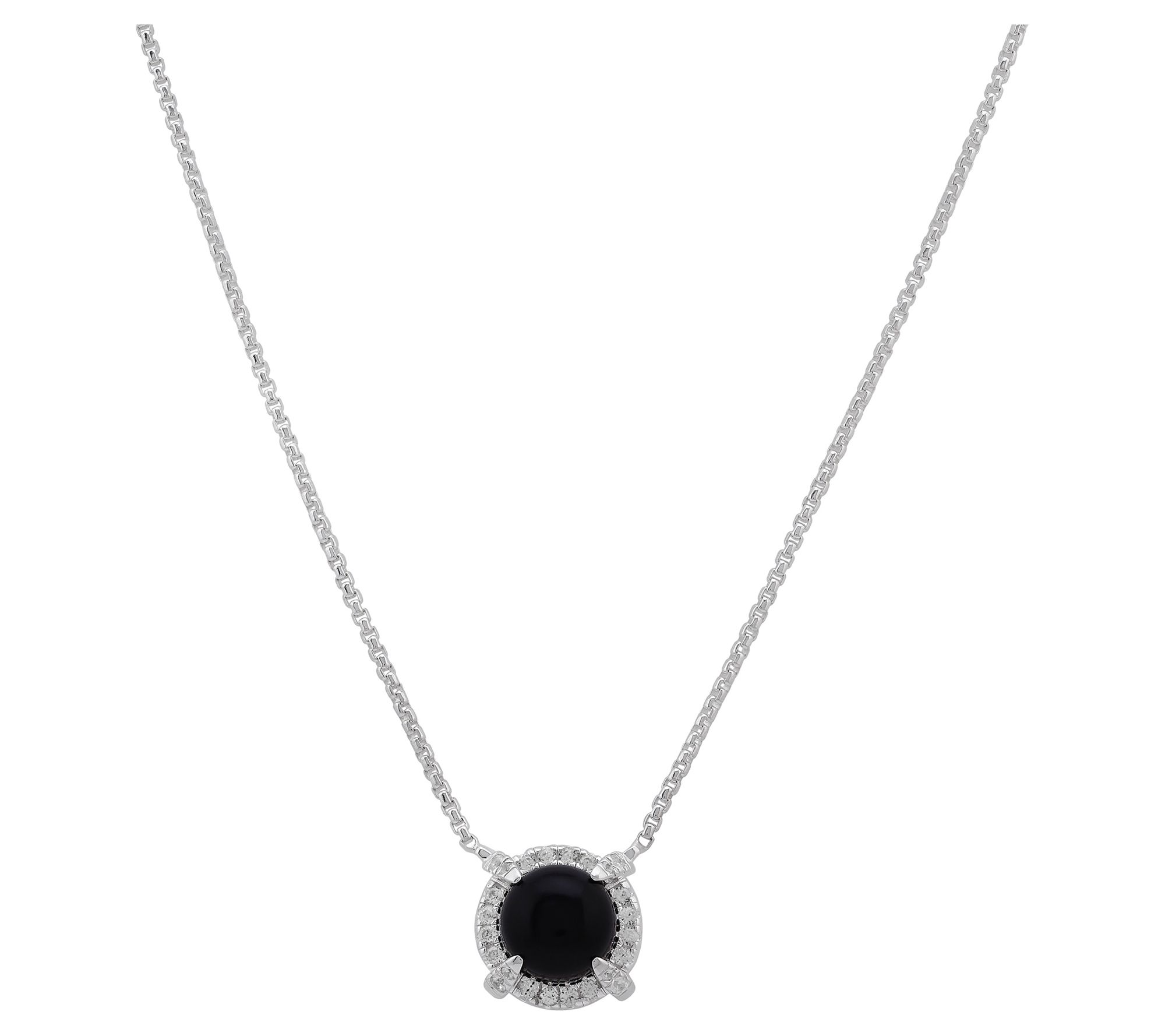 Christian James by Scott Grimes Onyx Halo Necklace, Sterling