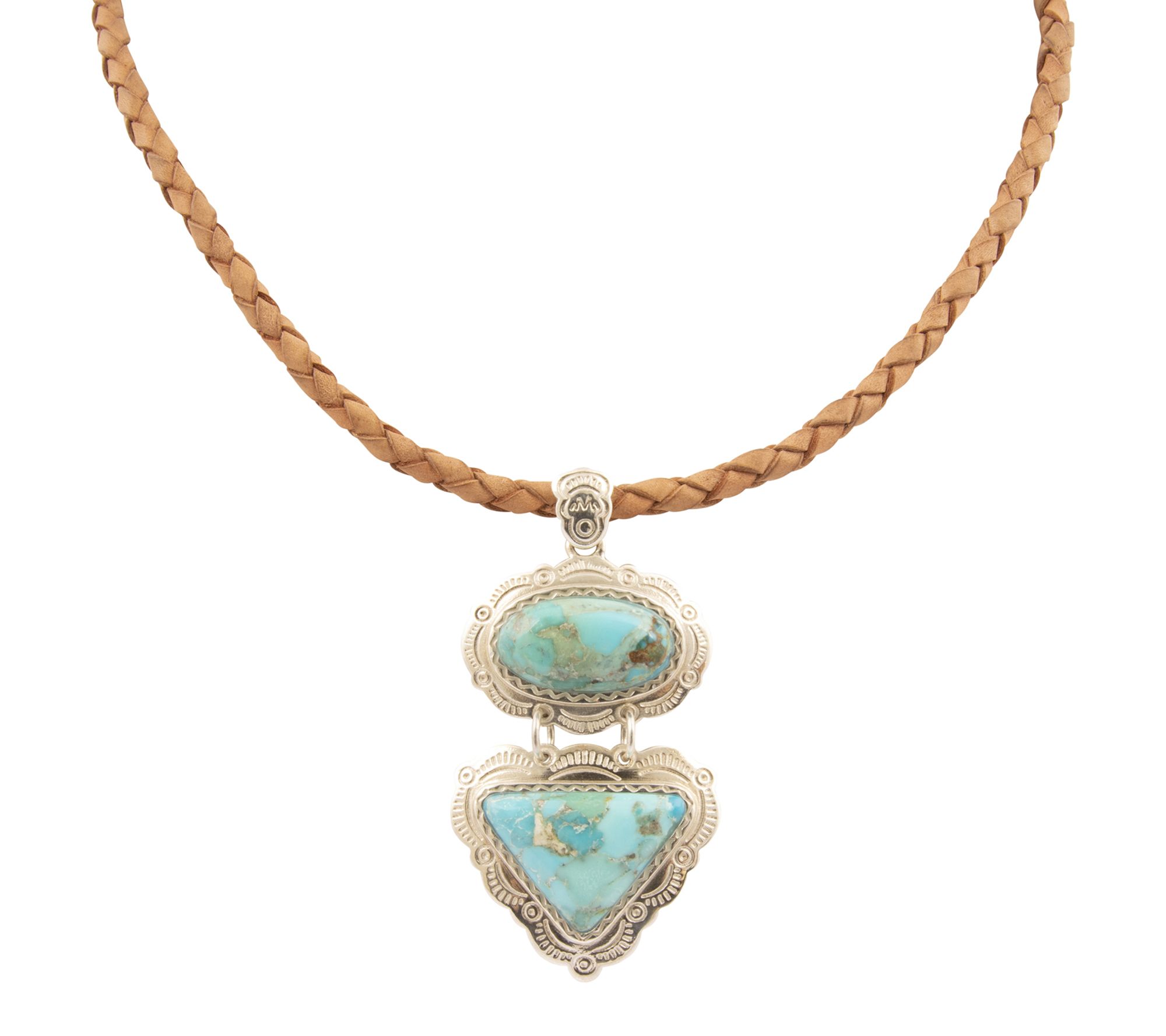Barse Artisan Crafted Bronco Turquoise Concho Neckalce