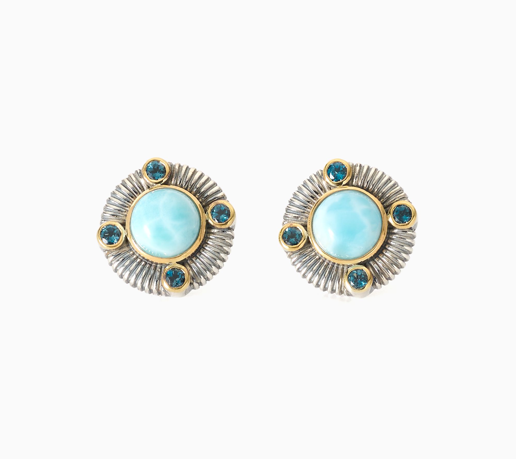 Affinity Gems Larimar & London Blue Topaz Textu e Earring